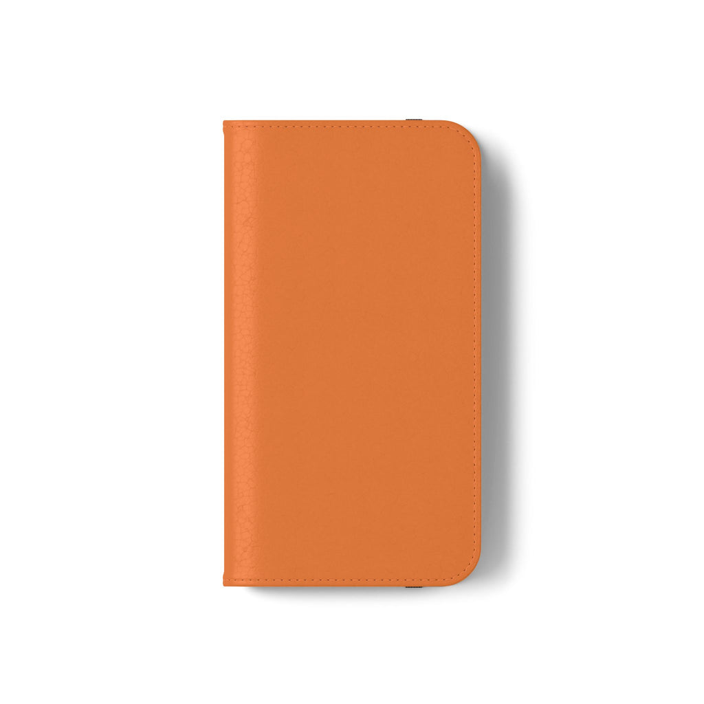 Orange Wallet Phone Flip Case — Cardholder Folio Cover