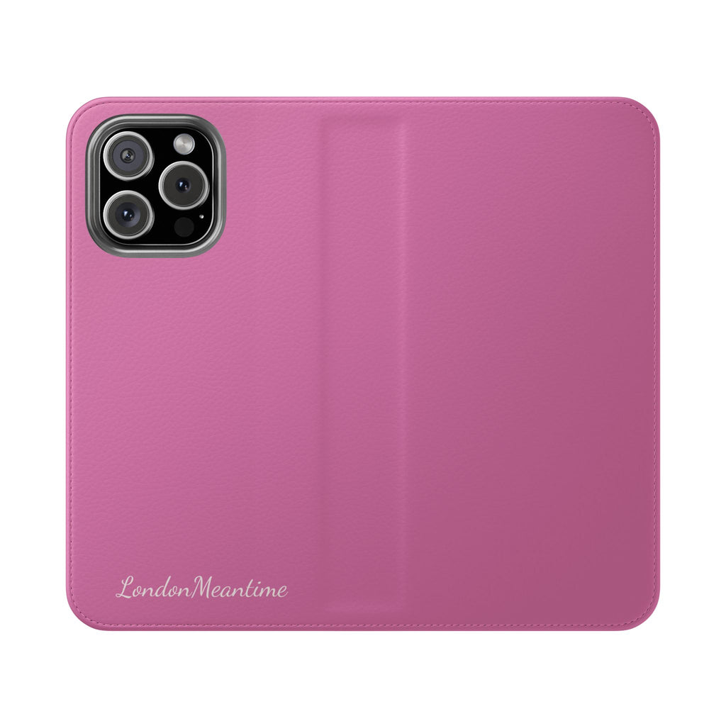Pink Wallet Phone Flip Case — Cardholder Folio Cover