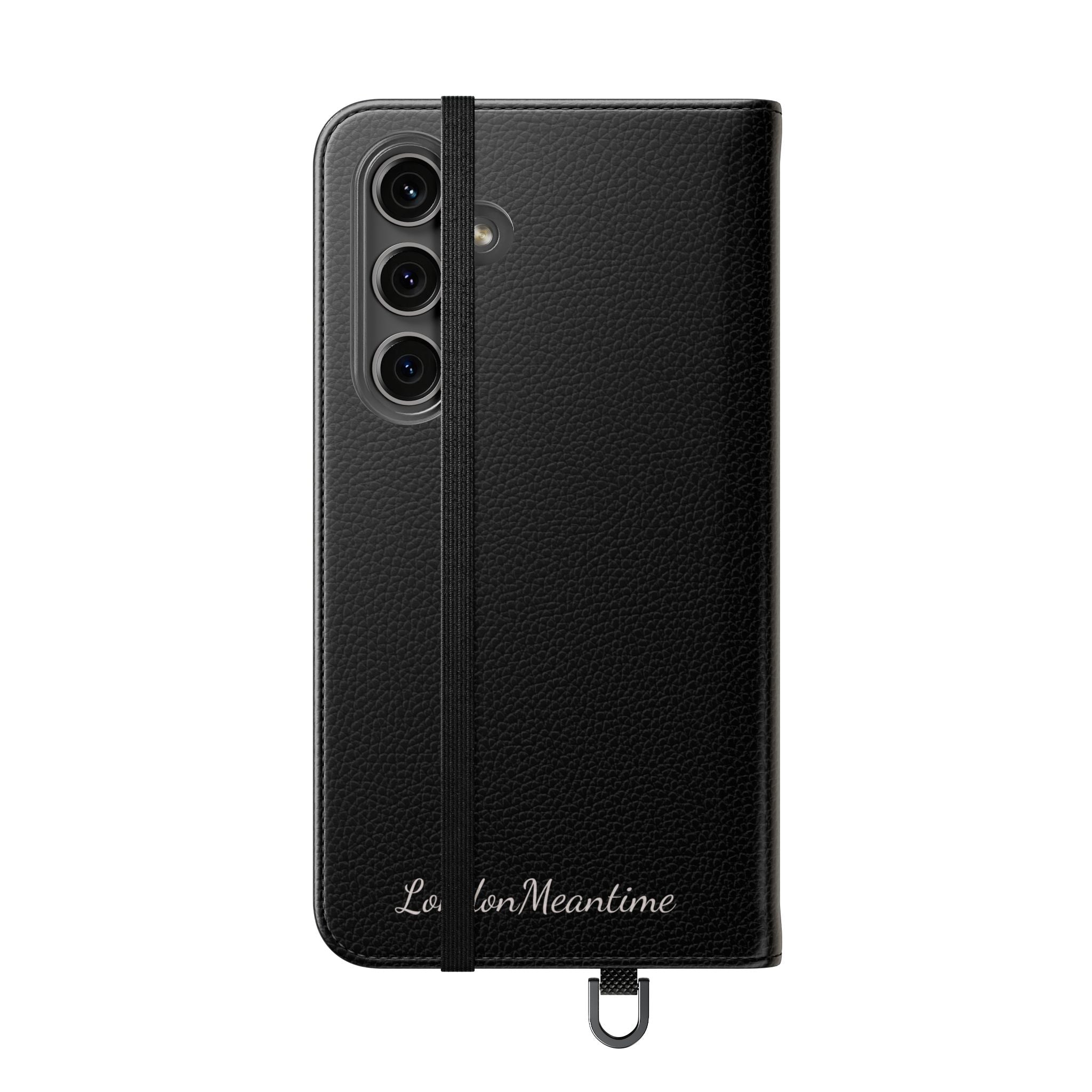 Black Wallet Phone Flip Case — Cardholder Folio Cover