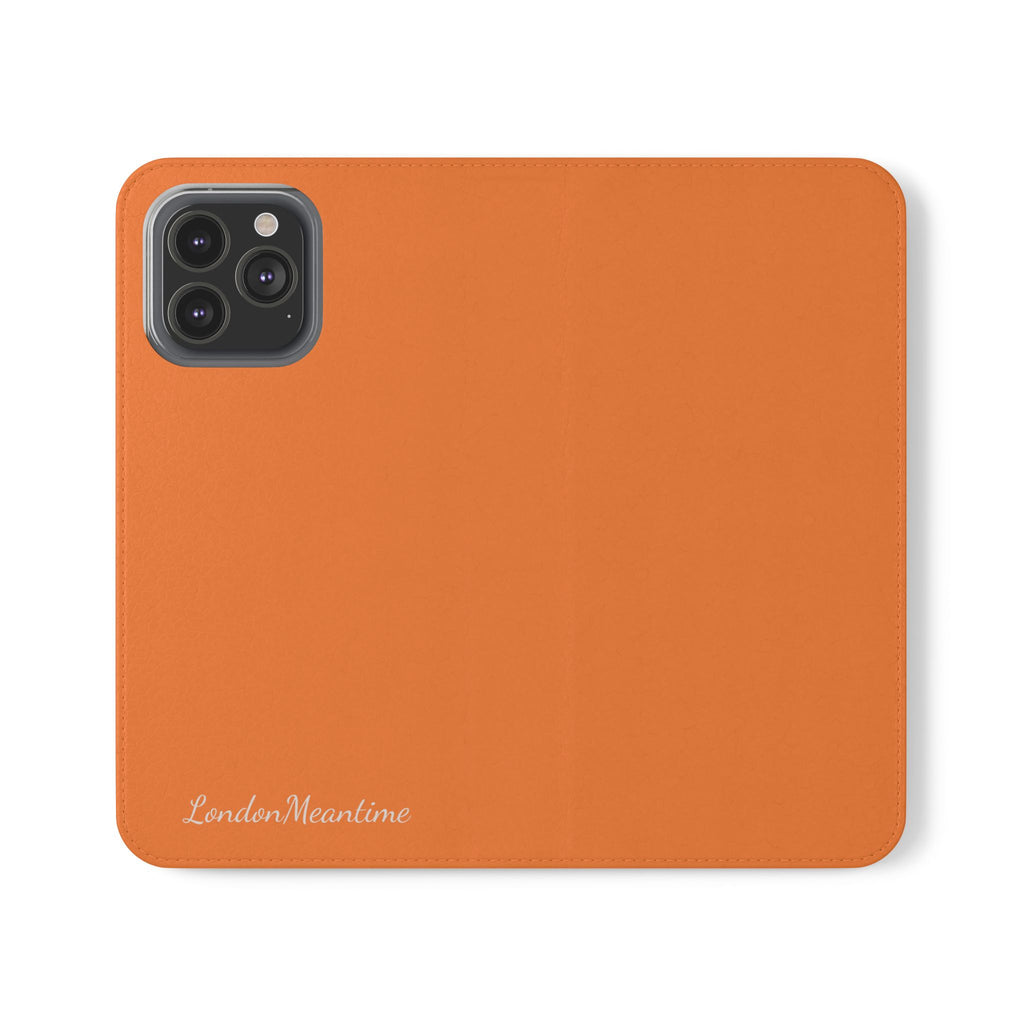 Orange Wallet Phone Flip Case — Cardholder Folio Cover