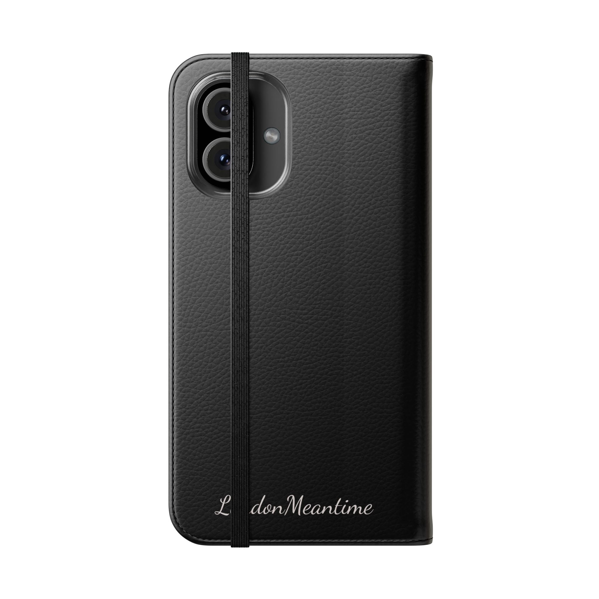 Black Wallet Phone Flip Case — Cardholder Folio Cover