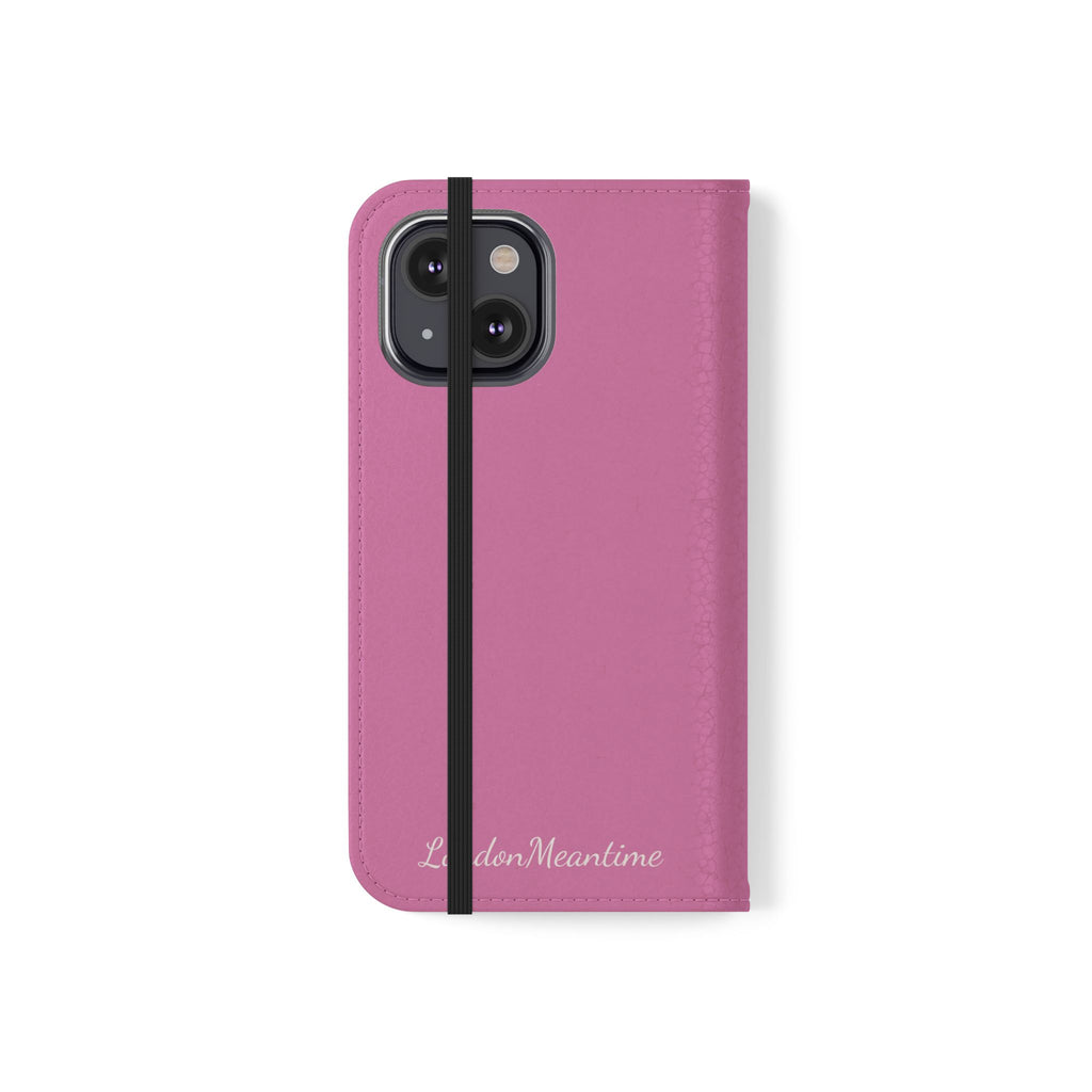 Pink Wallet Phone Flip Case — Cardholder Folio Cover