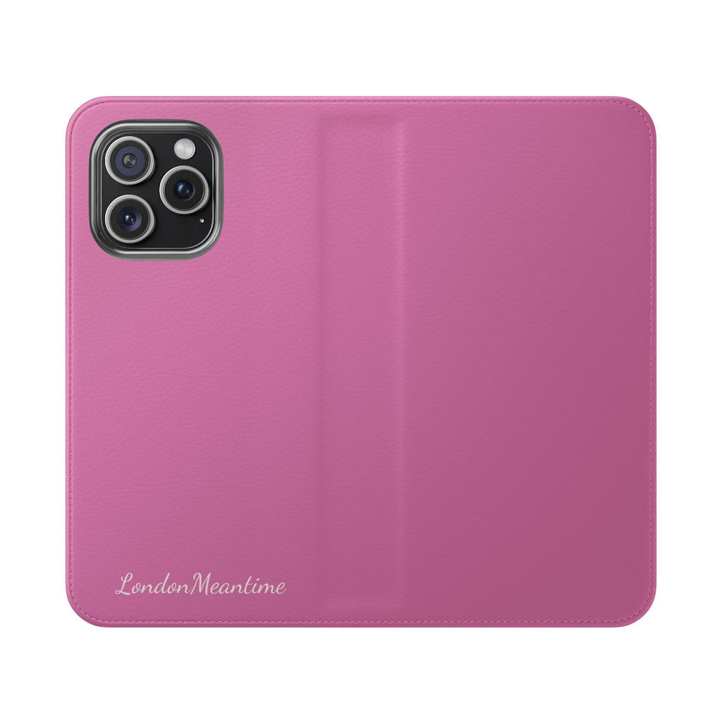 Pink Wallet Phone Flip Case — Cardholder Folio Cover