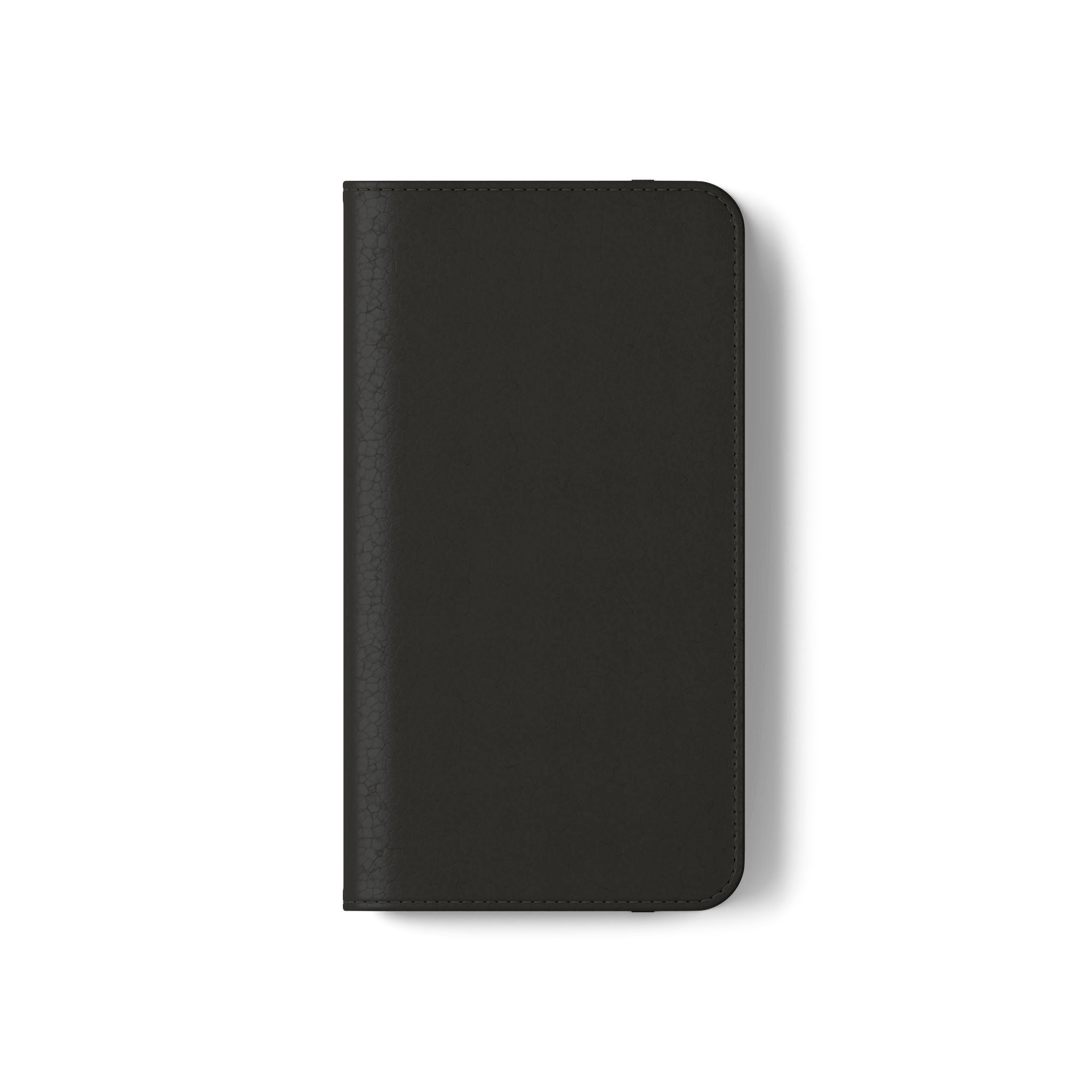 Black Wallet Phone Flip Case — Cardholder Folio Cover