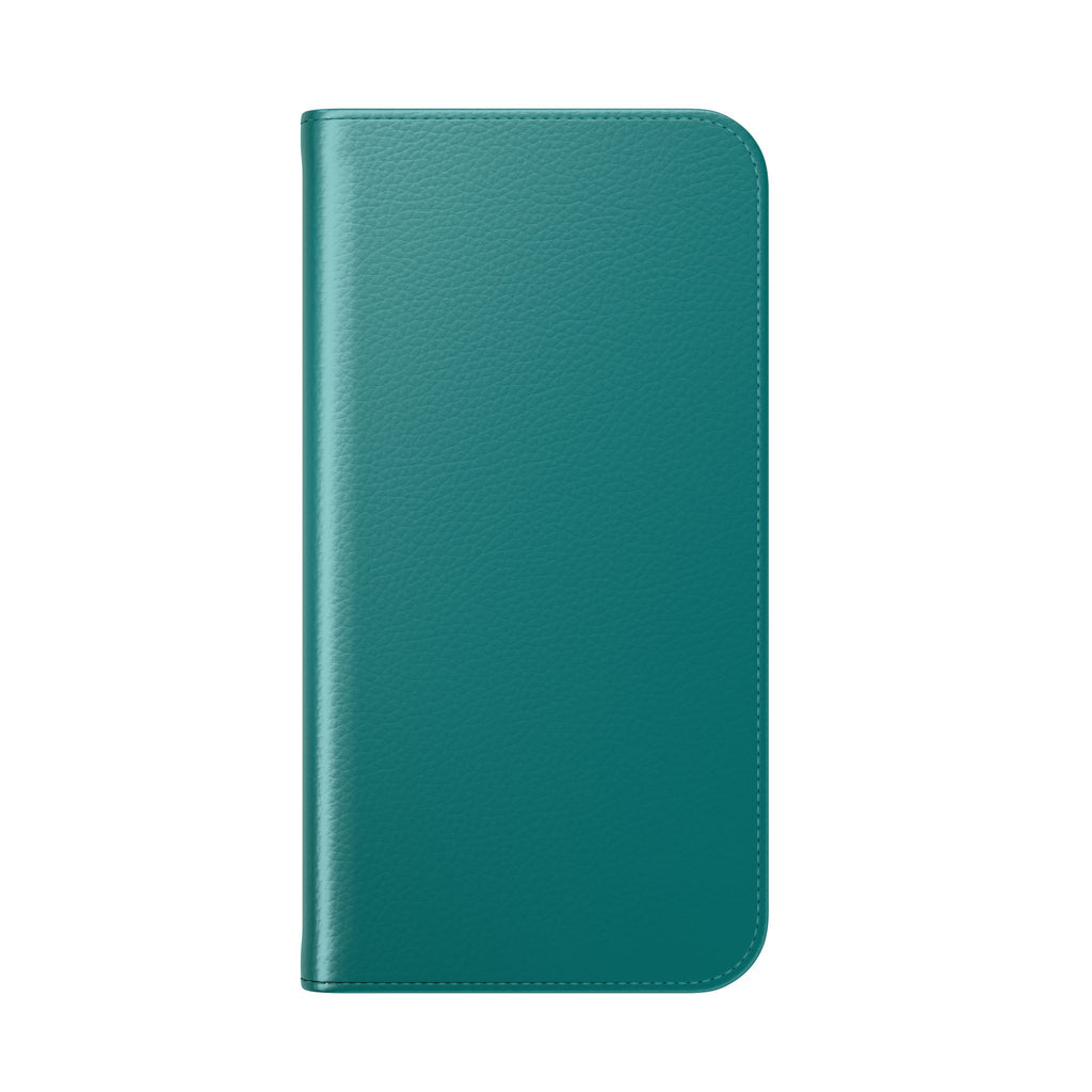 Teal Wallet Phone Flip Case — Cardholder Folio Cover
