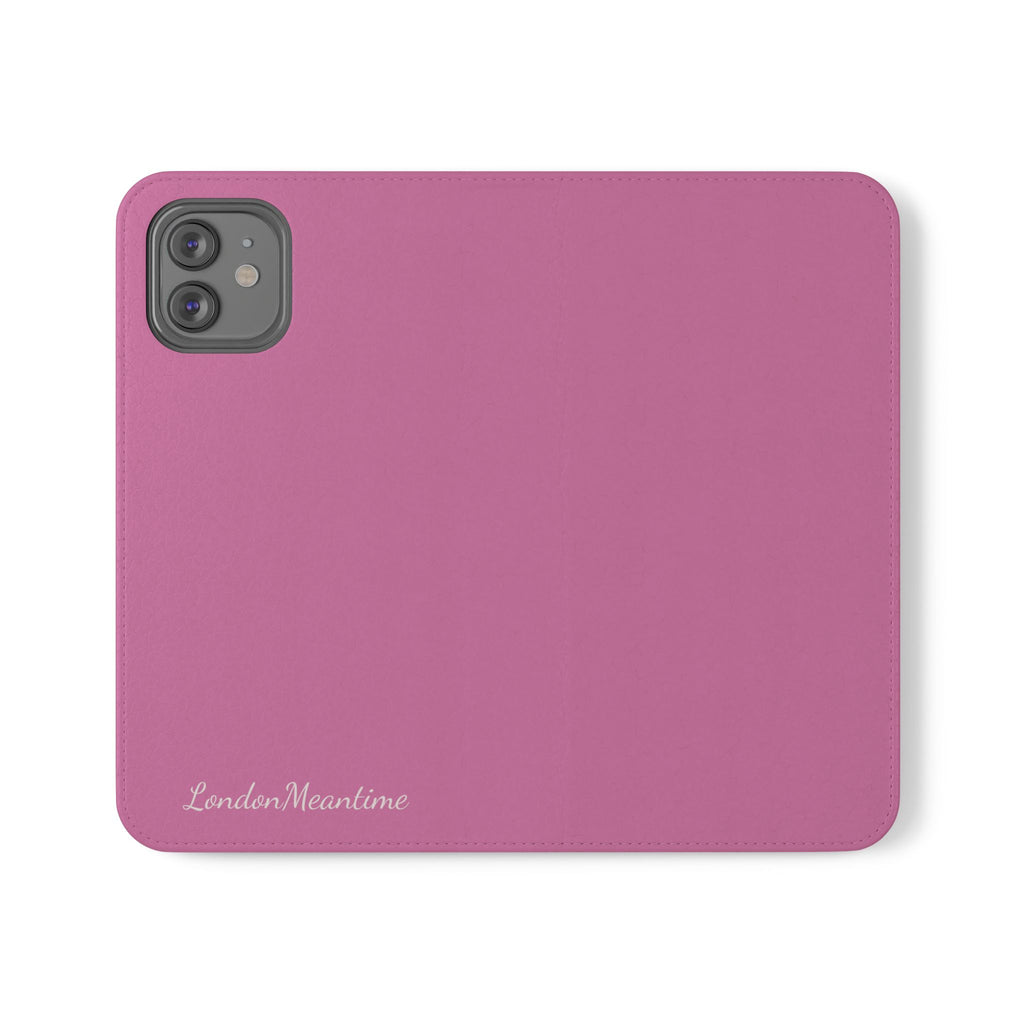 Pink Wallet Phone Flip Case — Cardholder Folio Cover
