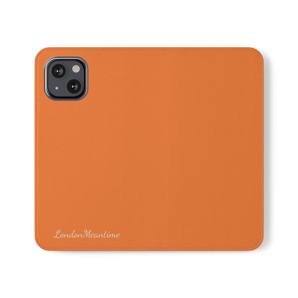 Orange Wallet Phone Flip Case — Cardholder Folio Cover