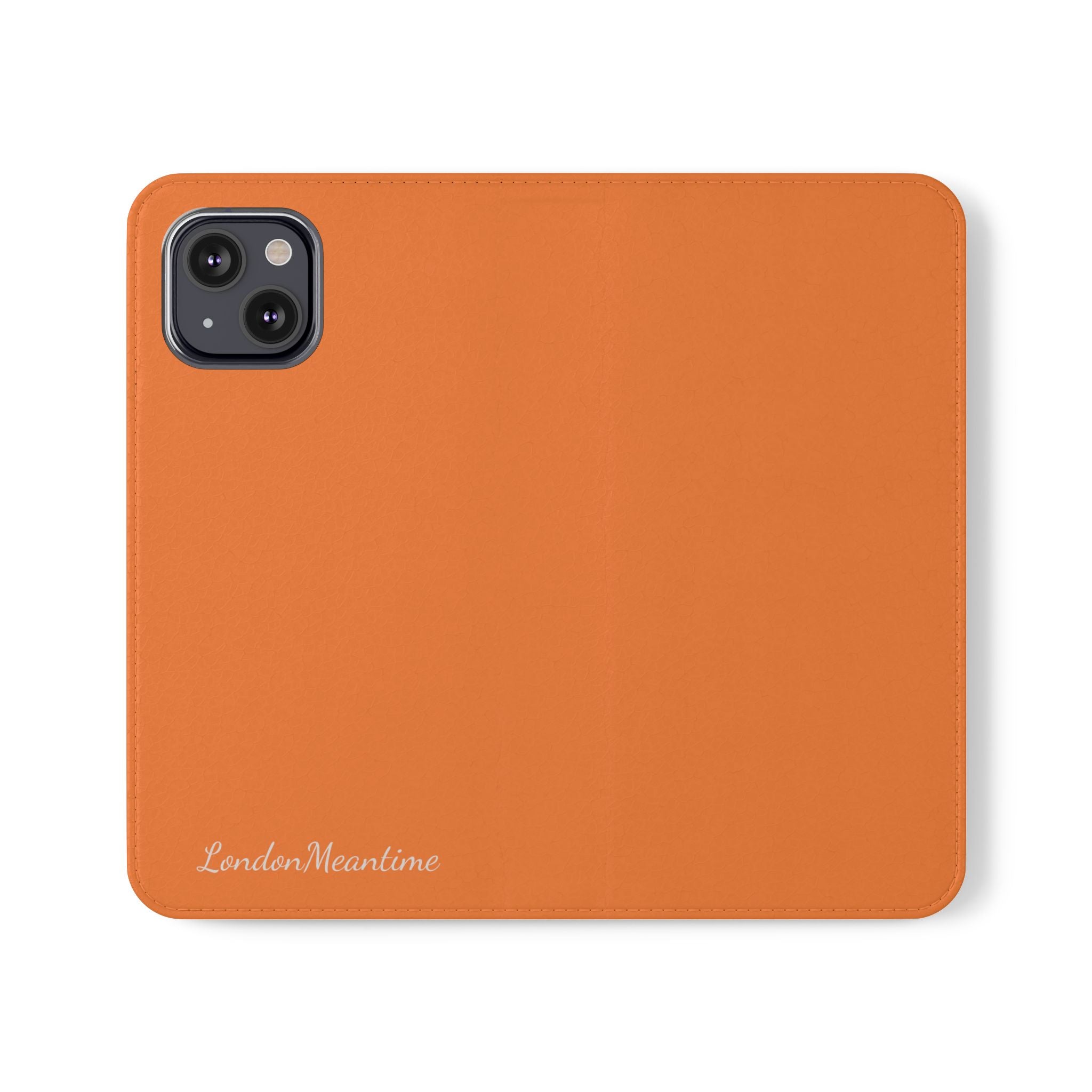 Orange Wallet Phone Flip Case — Cardholder Folio Cover