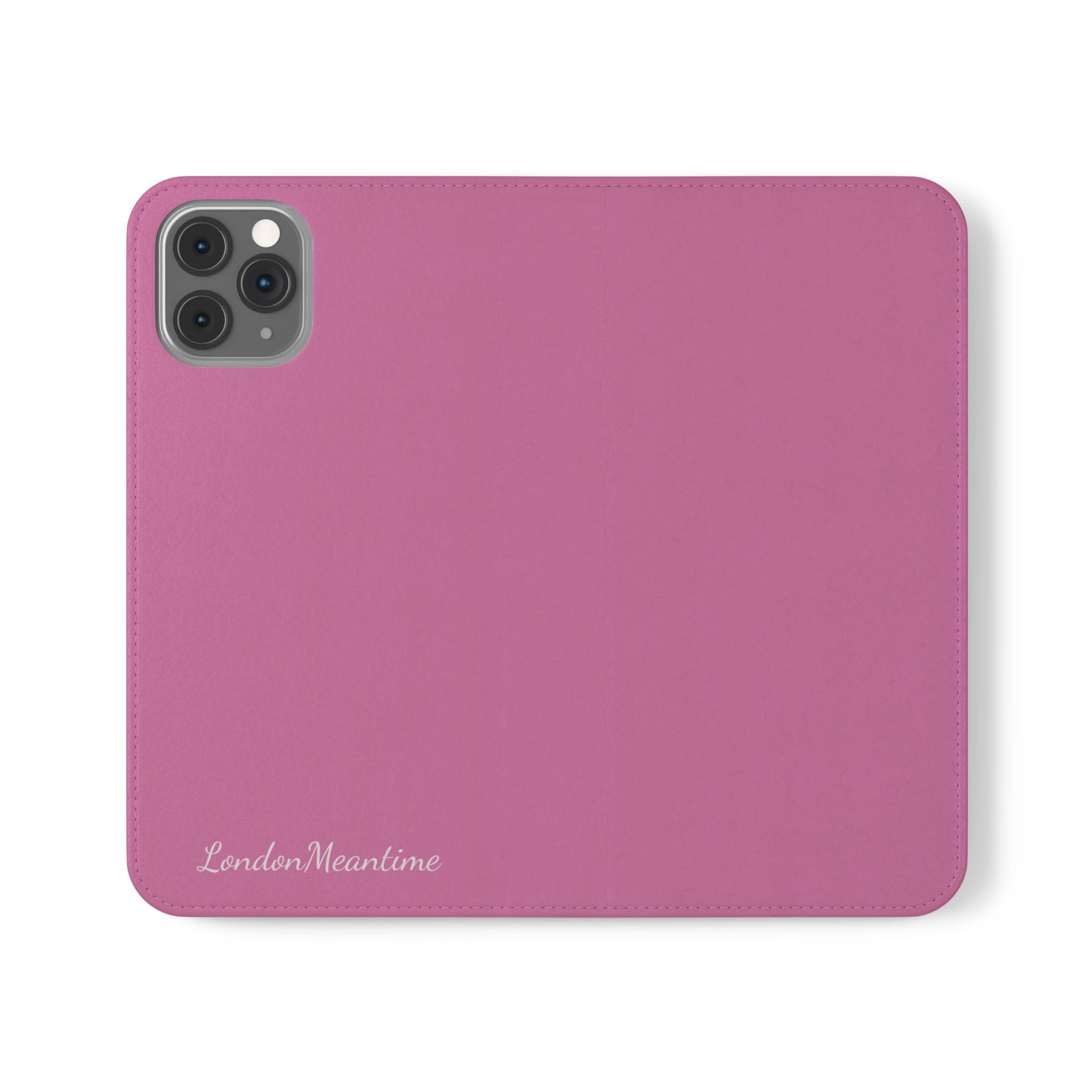 Pink Wallet Phone Flip Case — Cardholder Folio Cover