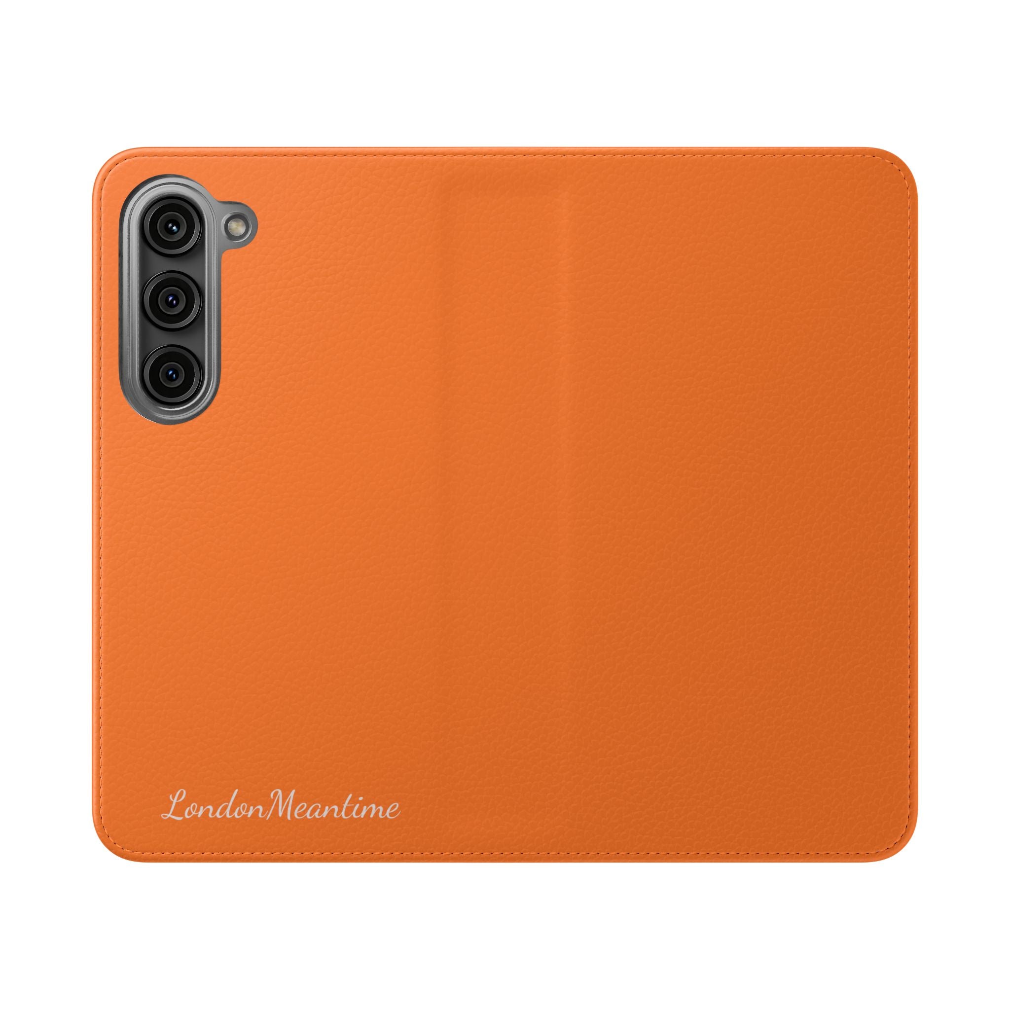 Orange Wallet Phone Flip Case — Cardholder Folio Cover