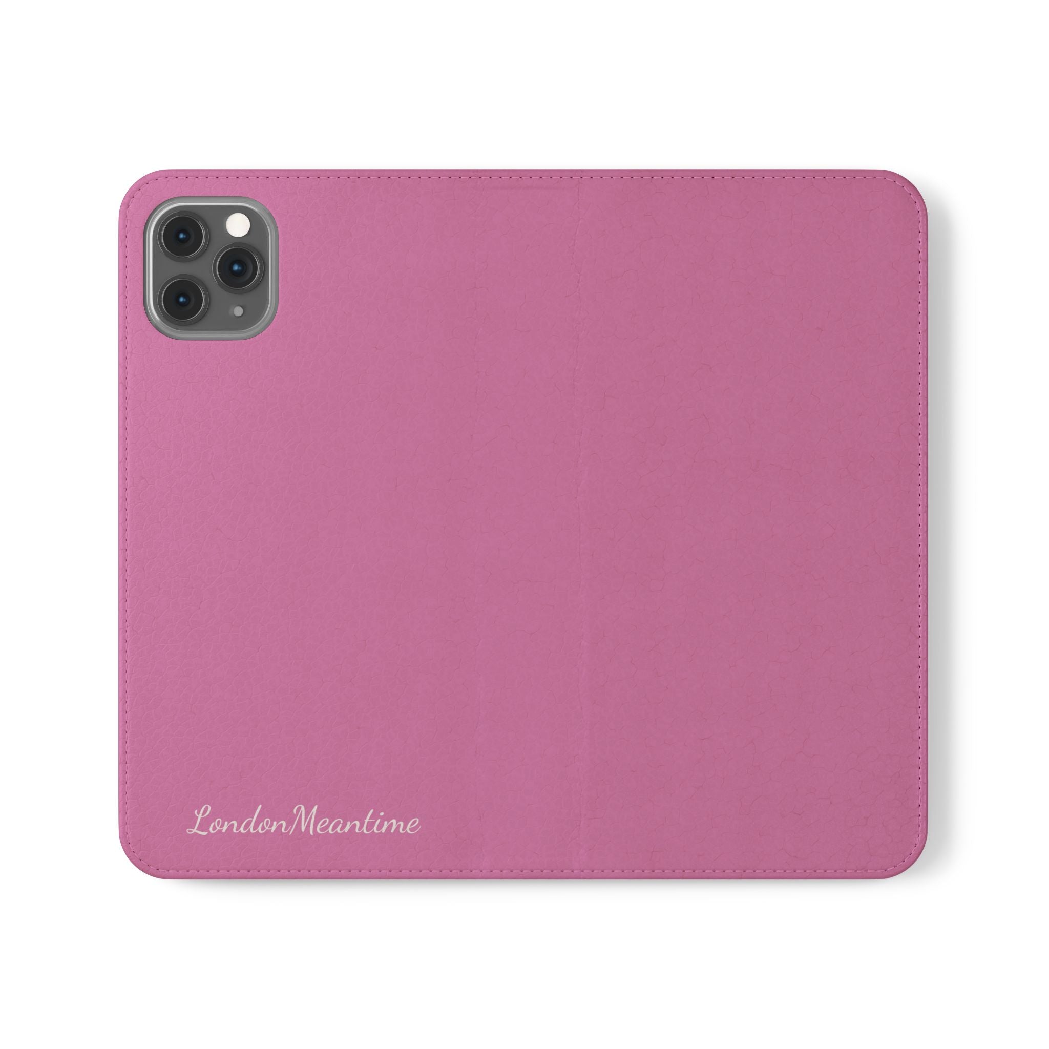 Pink Wallet Phone Flip Case — Cardholder Folio Cover
