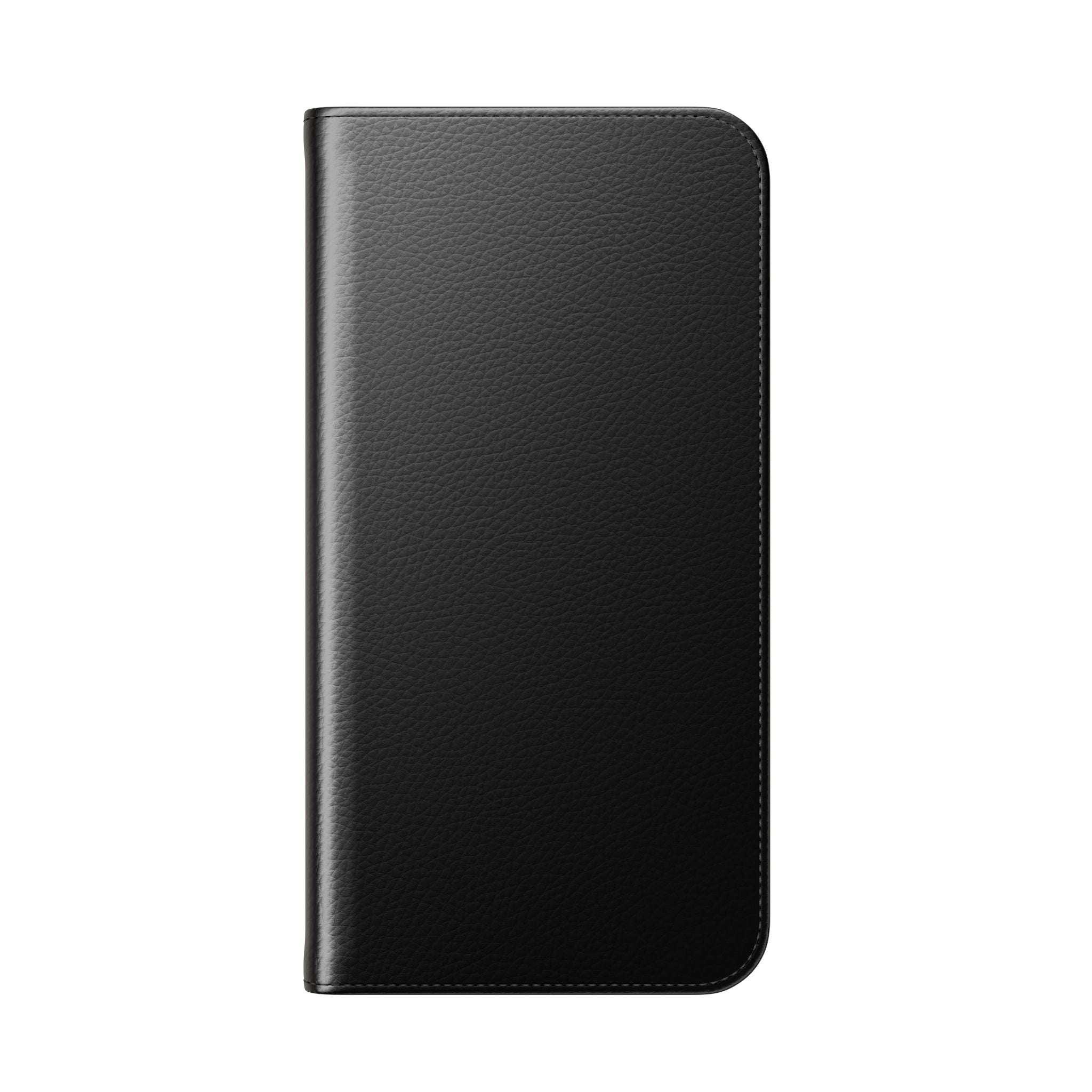 Black Wallet Phone Flip Case — Cardholder Folio Cover