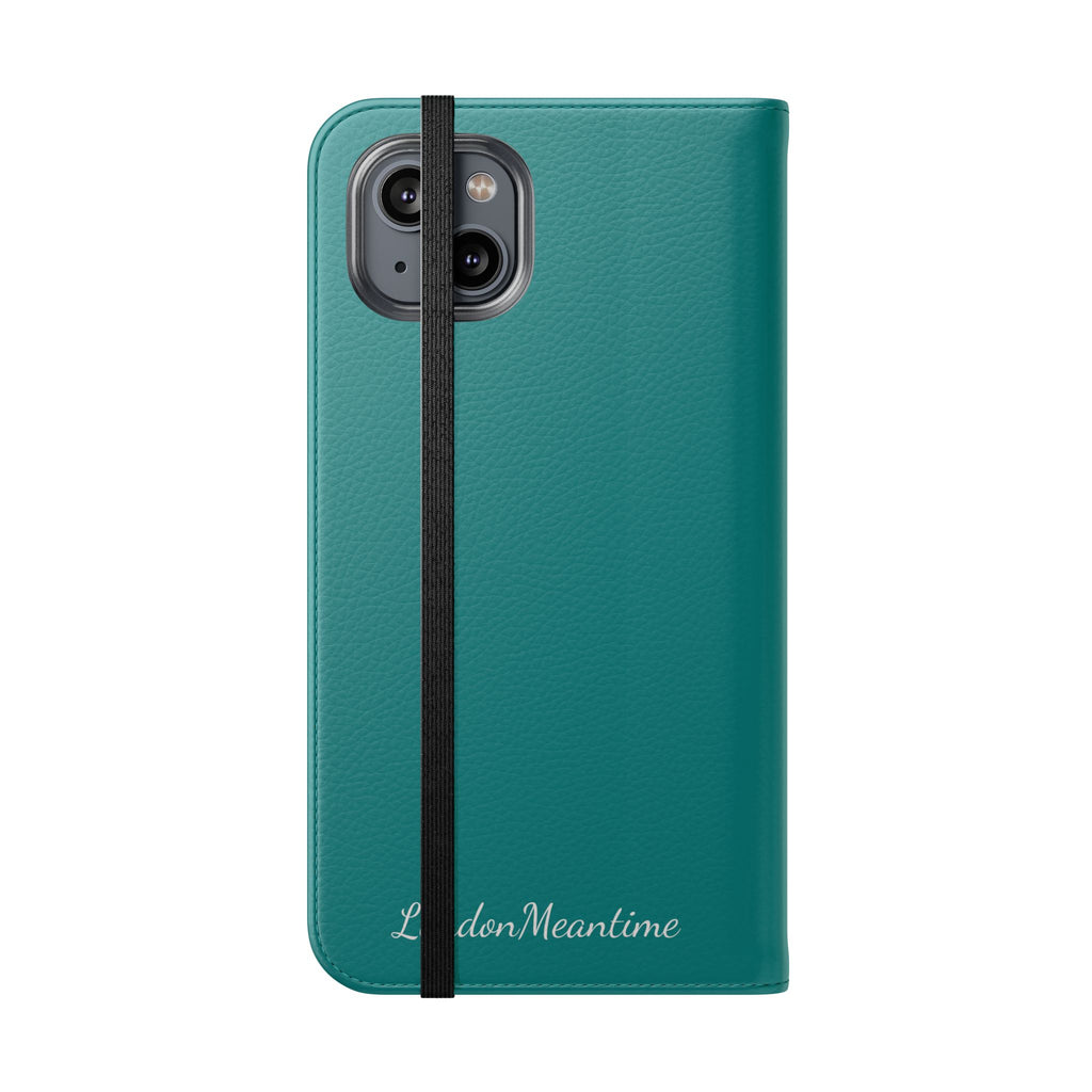 Teal Wallet Phone Flip Case — Cardholder Folio Cover
