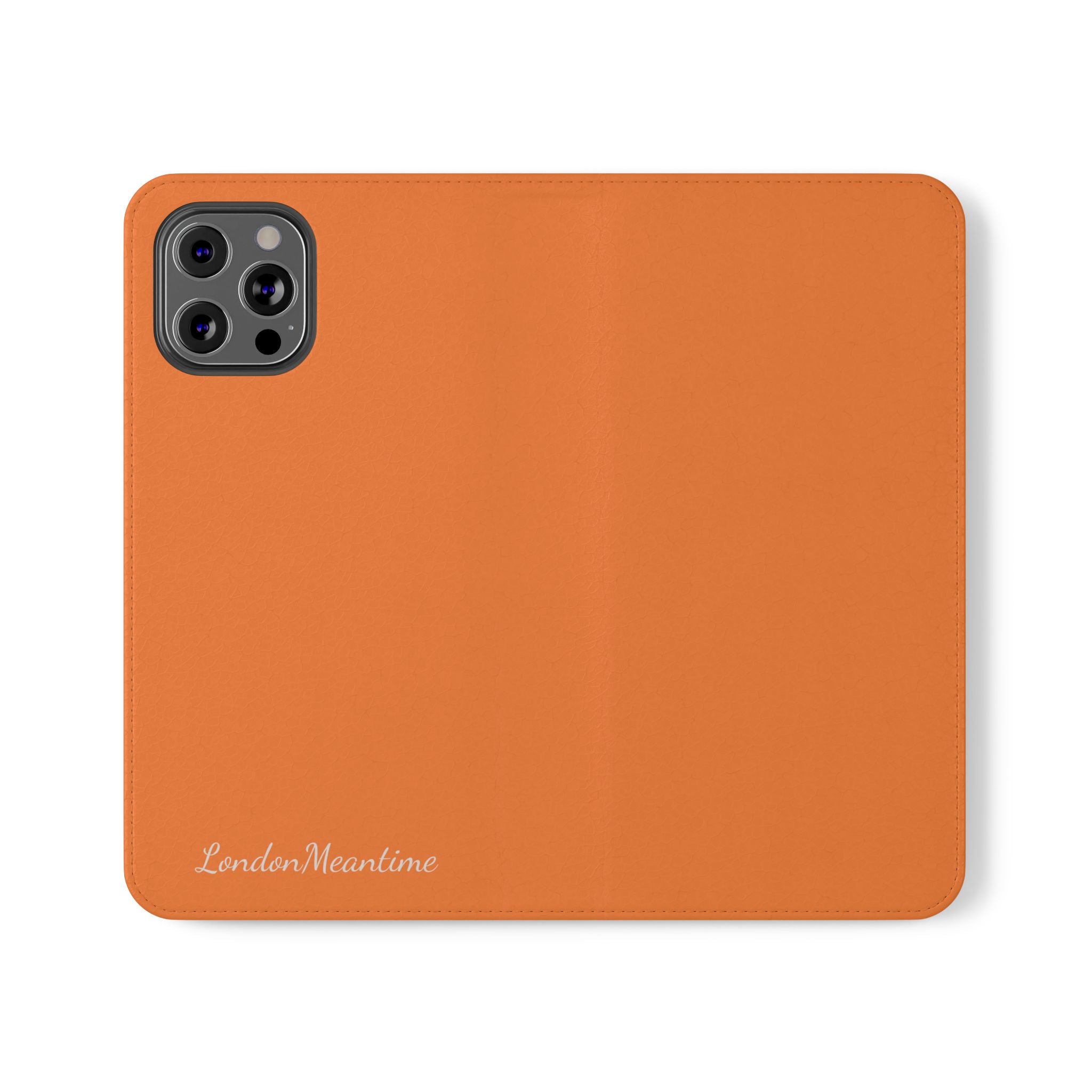 Orange Wallet Phone Flip Case — Cardholder Folio Cover