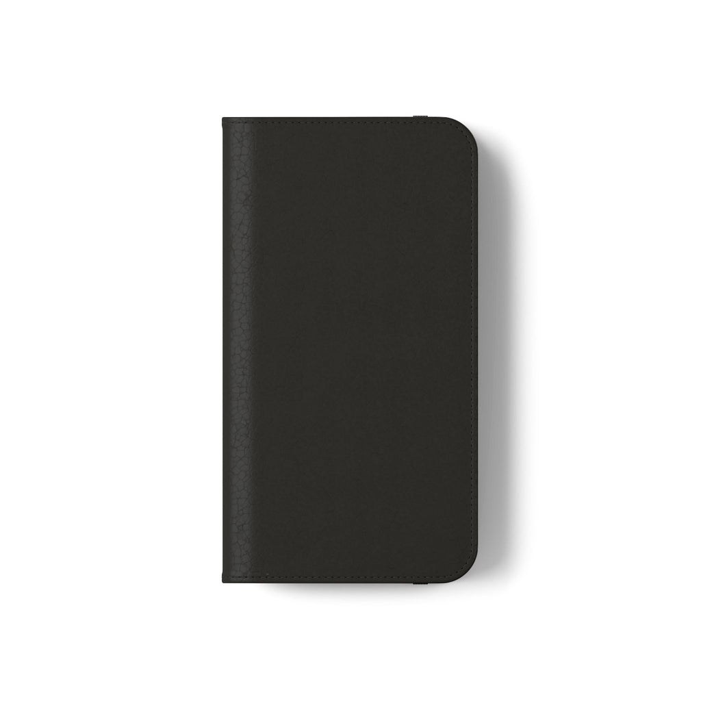 Black Wallet Phone Flip Case — Cardholder Folio Cover