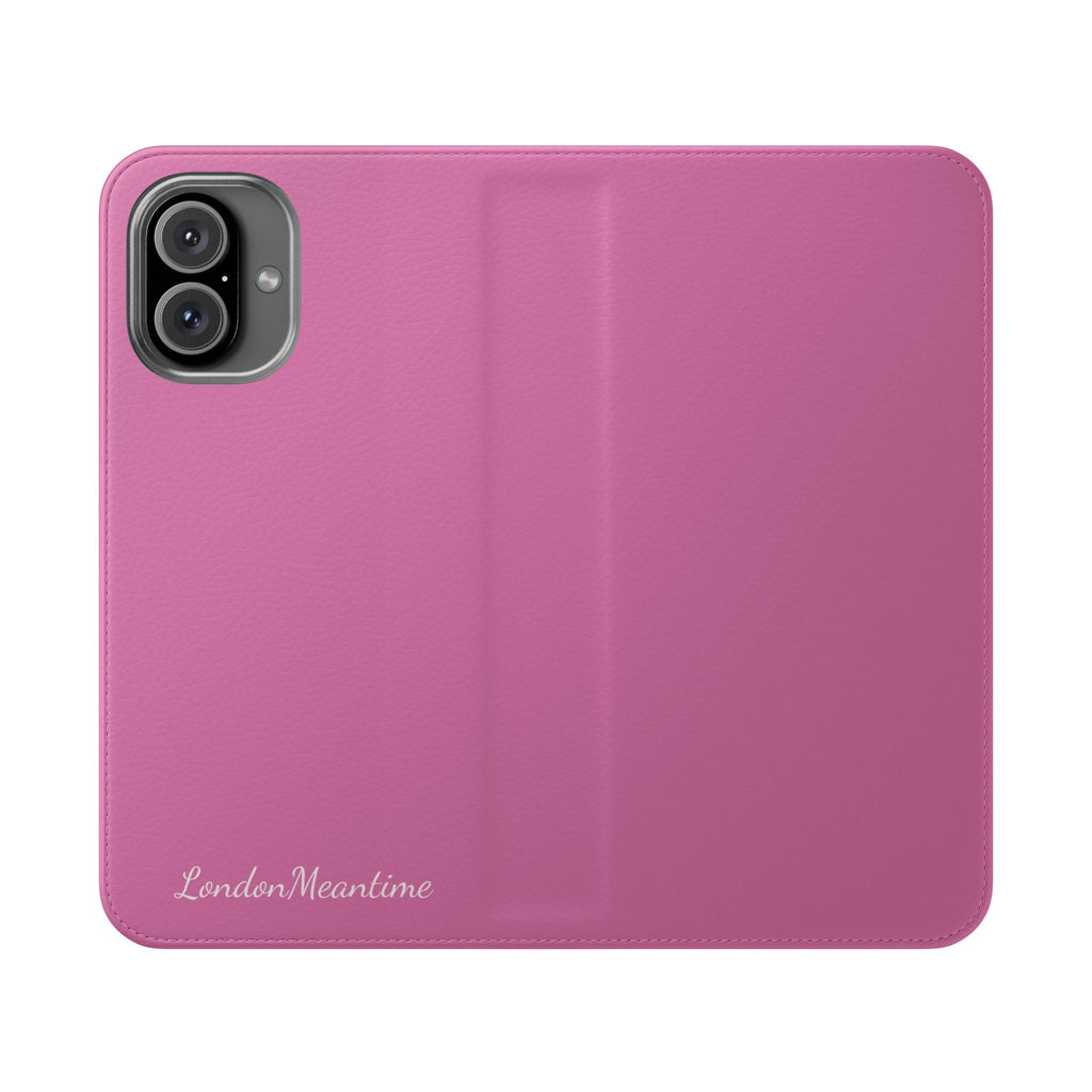 Pink Wallet Phone Flip Case — Cardholder Folio Cover