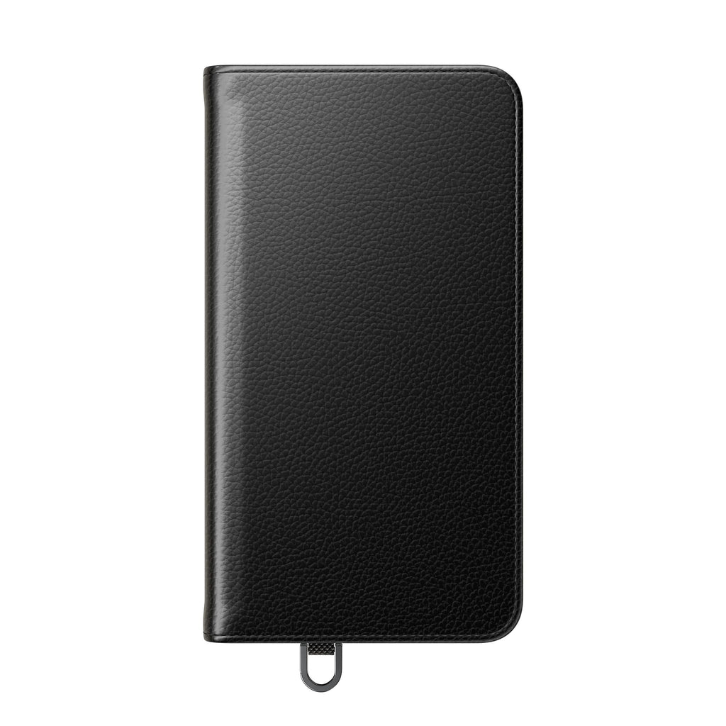 Black Wallet Phone Flip Case — Cardholder Folio Cover