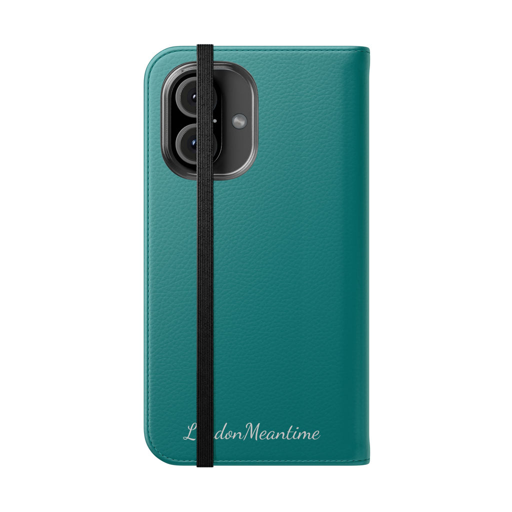 Teal Wallet Phone Flip Case — Cardholder Folio Cover