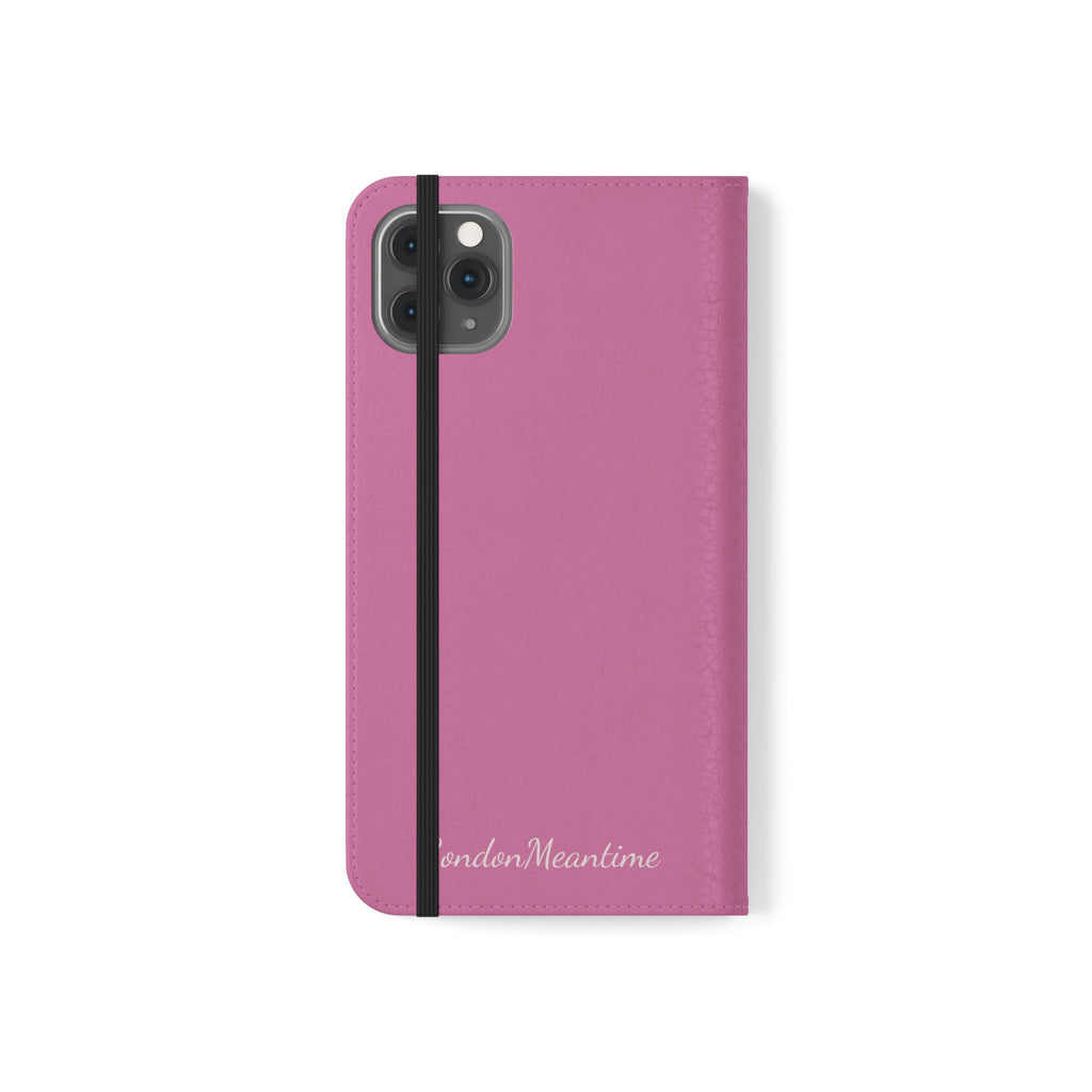 Pink Wallet Phone Flip Case — Cardholder Folio Cover