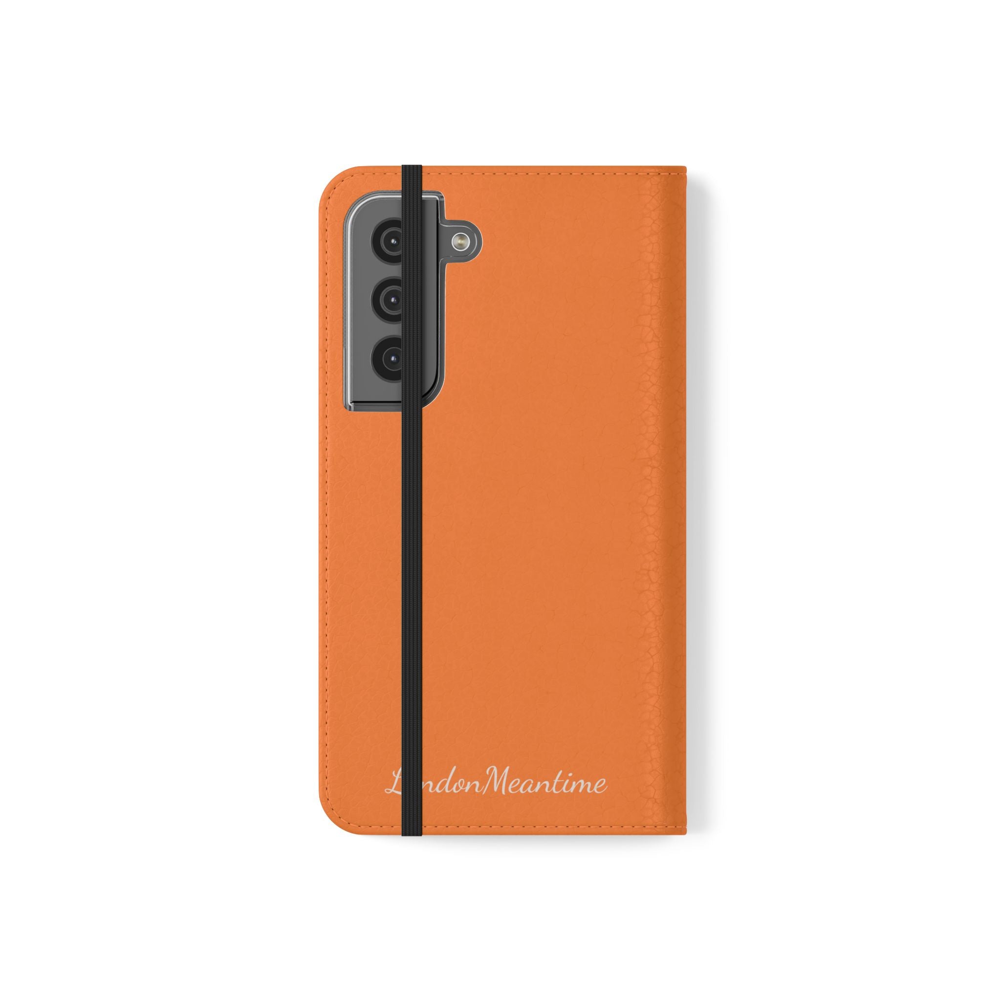 Orange Wallet Phone Flip Case — Cardholder Folio Cover