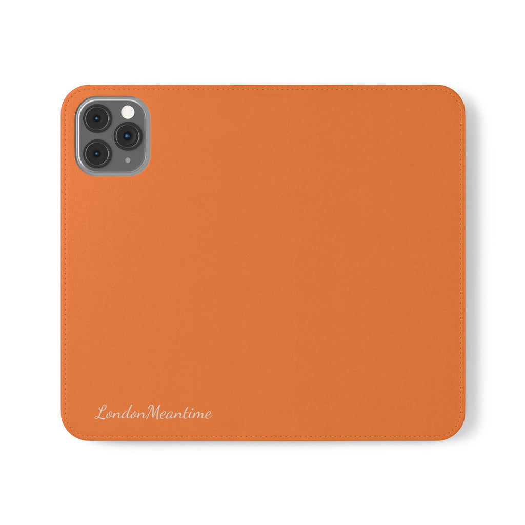 Orange Wallet Phone Flip Case — Cardholder Folio Cover