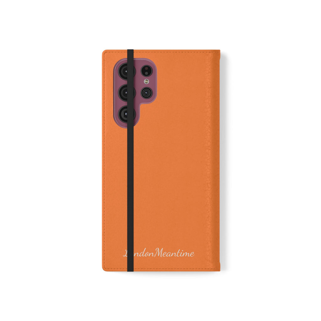 Orange Wallet Phone Flip Case — Cardholder Folio Cover