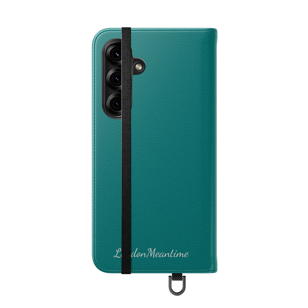 Teal Wallet Phone Flip Case — Cardholder Folio Cover