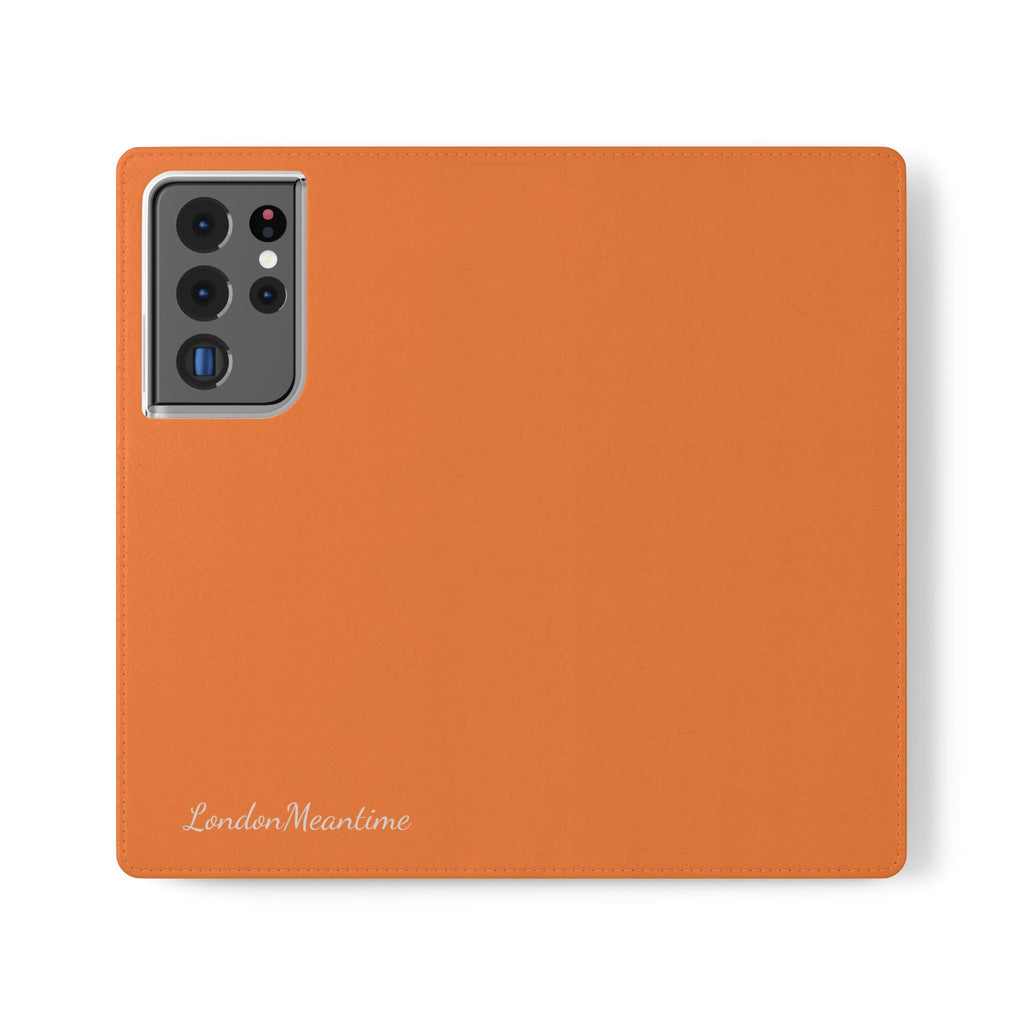 Orange Wallet Phone Flip Case — Cardholder Folio Cover