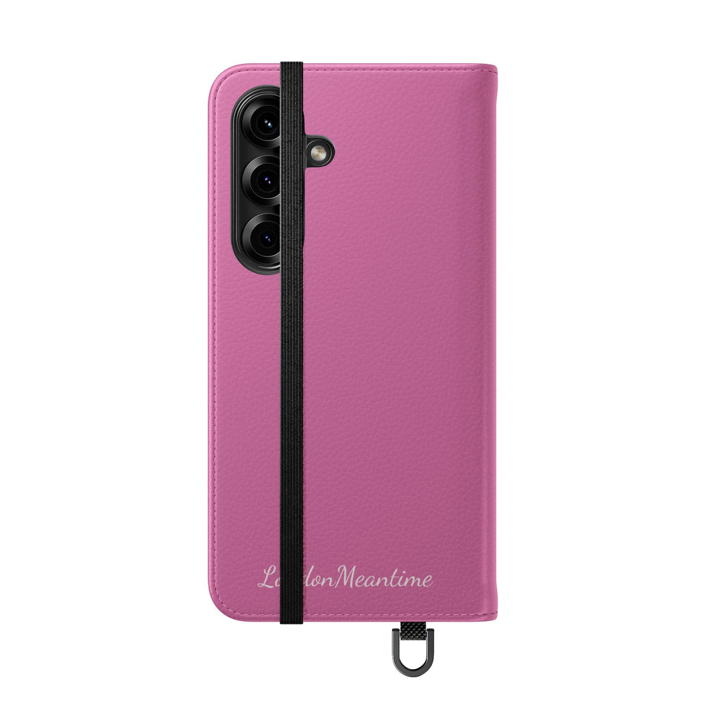 Pink Wallet Phone Flip Case — Cardholder Folio Cover
