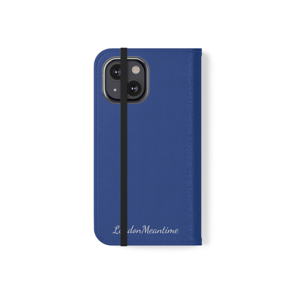 Royal blue Wallet Phone Flip Case — Cardholder Folio Cover
