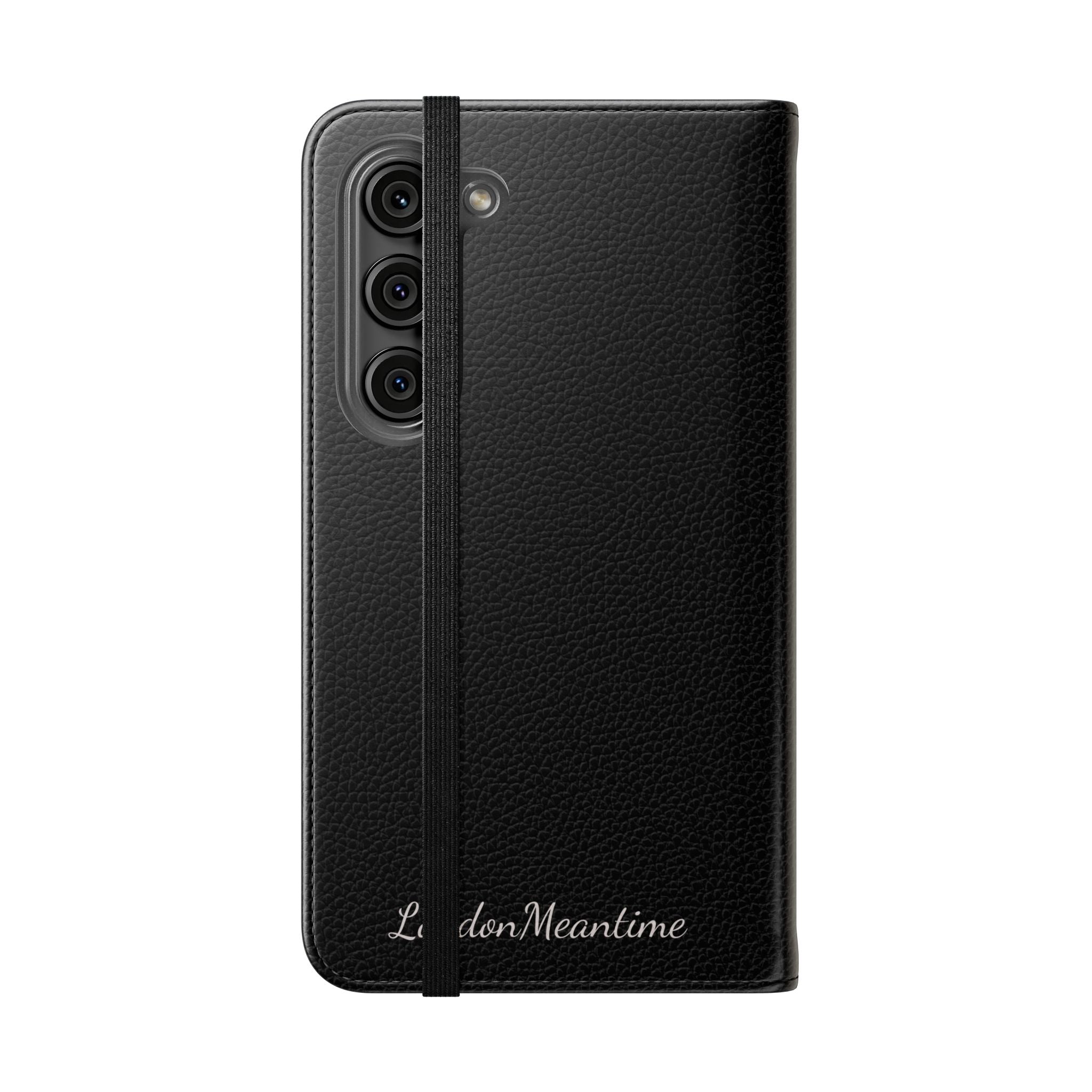 Black Wallet Phone Flip Case — Cardholder Folio Cover