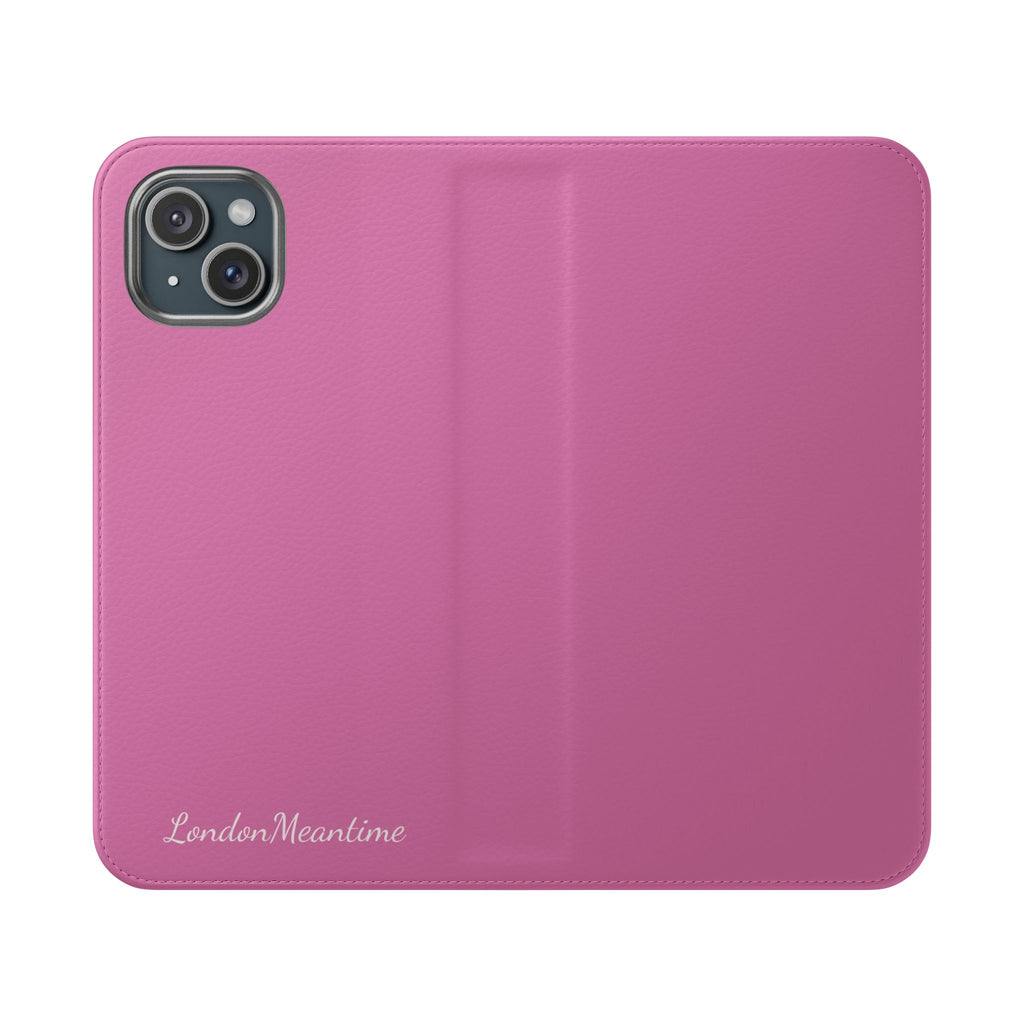 Pink Wallet Phone Flip Case — Cardholder Folio Cover