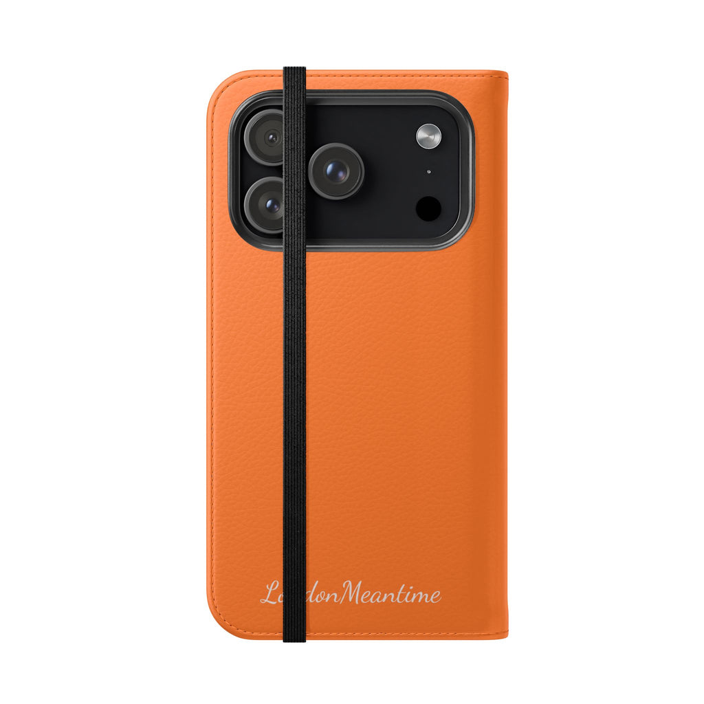 Orange Wallet Phone Flip Case — Cardholder Folio Cover