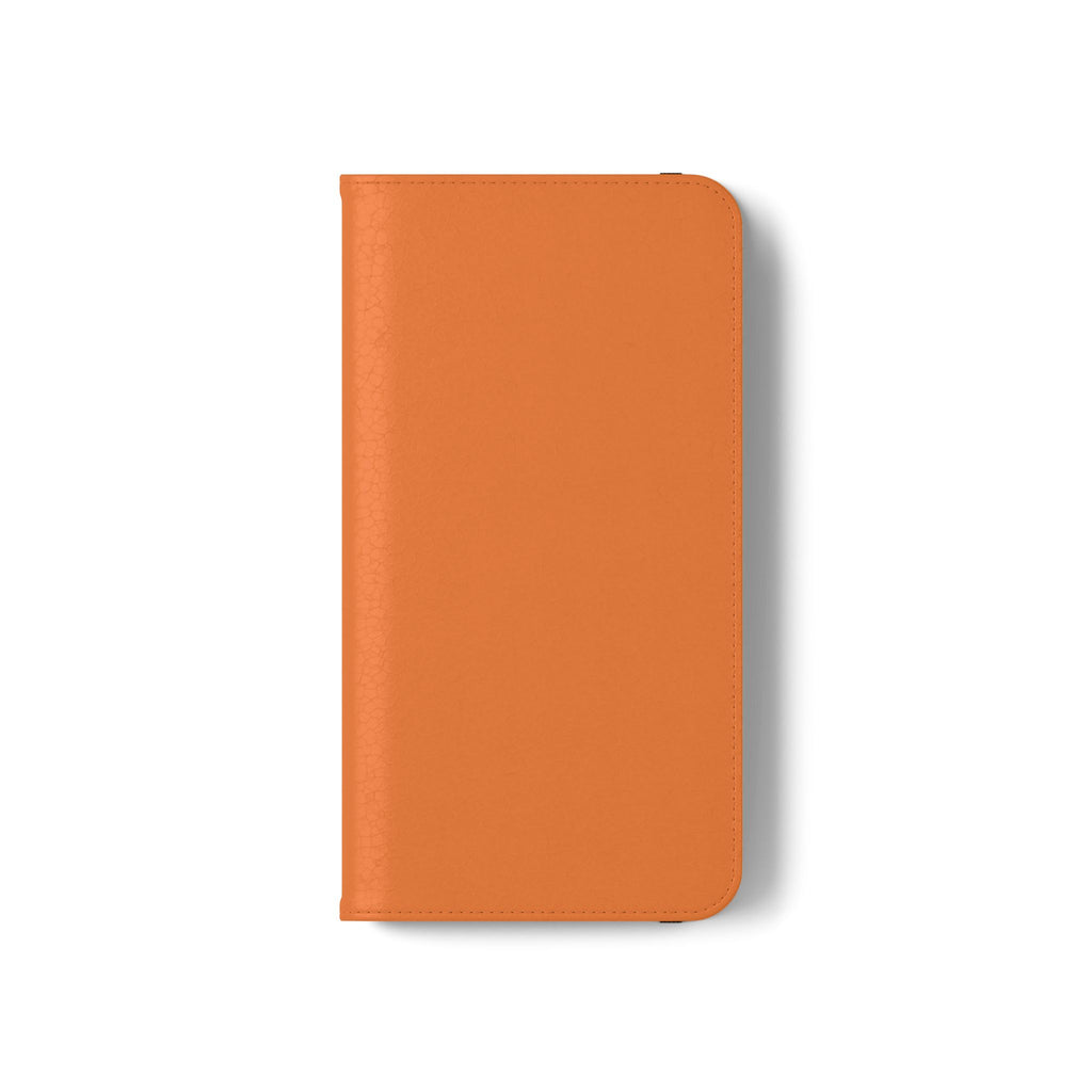 Orange Wallet Phone Flip Case — Cardholder Folio Cover