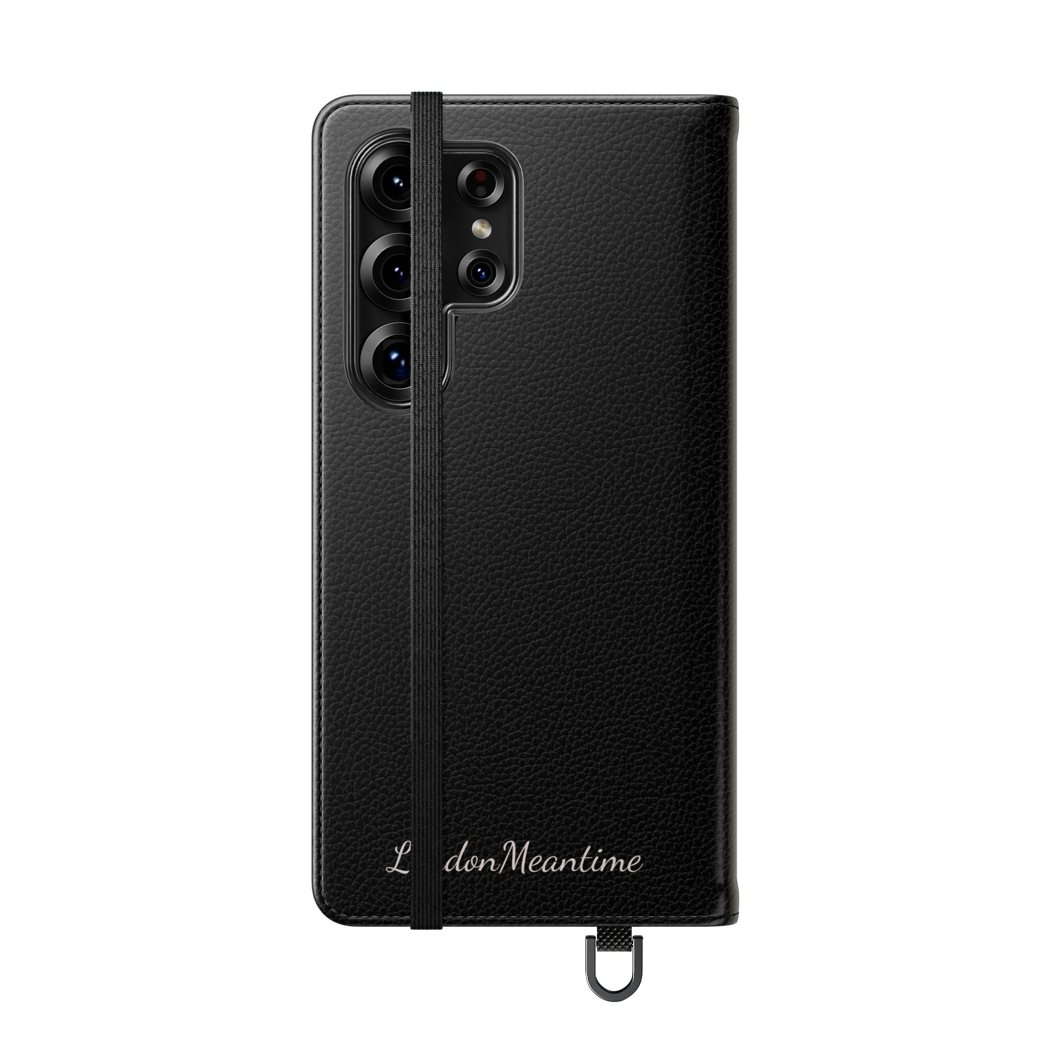 Black Wallet Phone Flip Case — Cardholder Folio Cover
