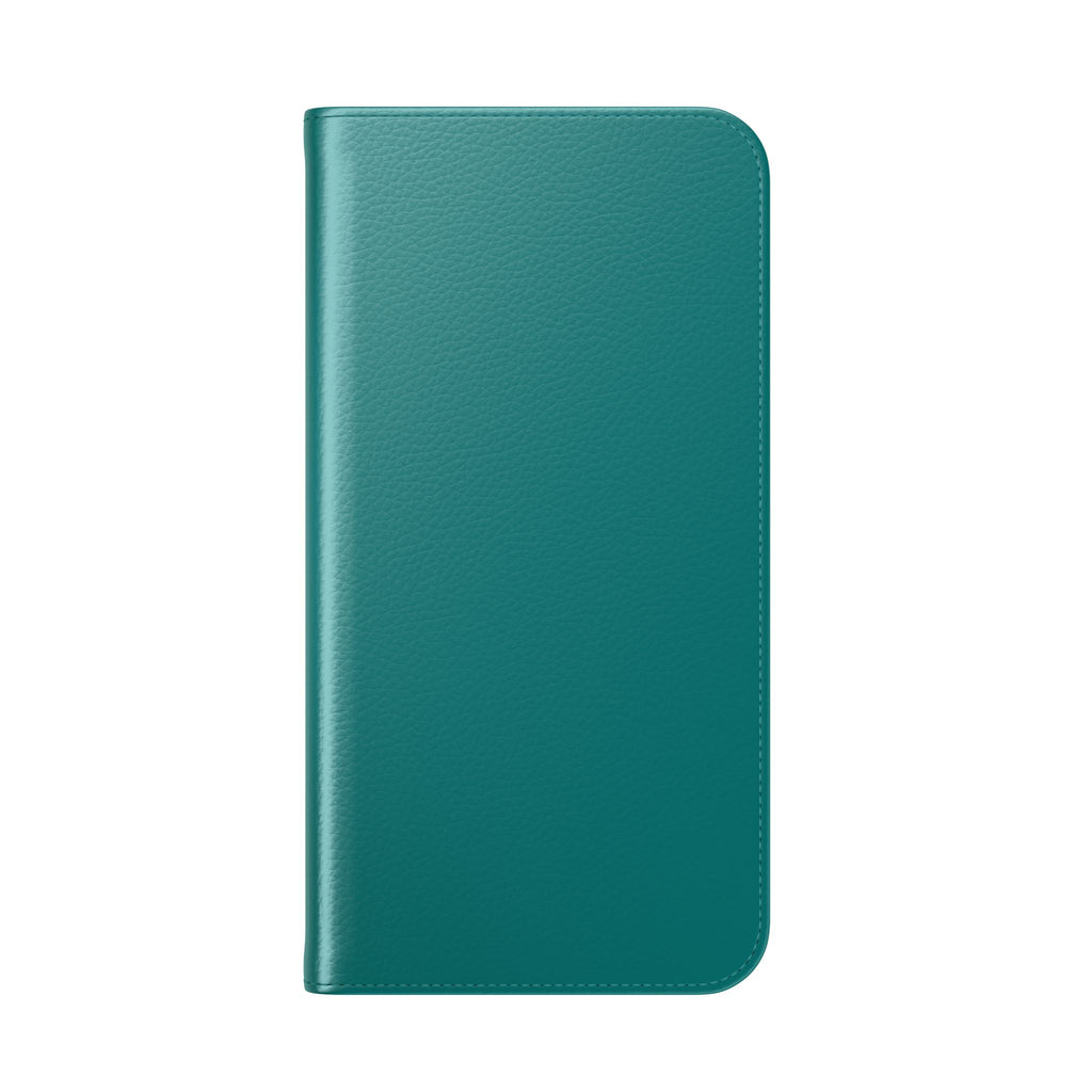 Teal Wallet Phone Flip Case — Cardholder Folio Cover