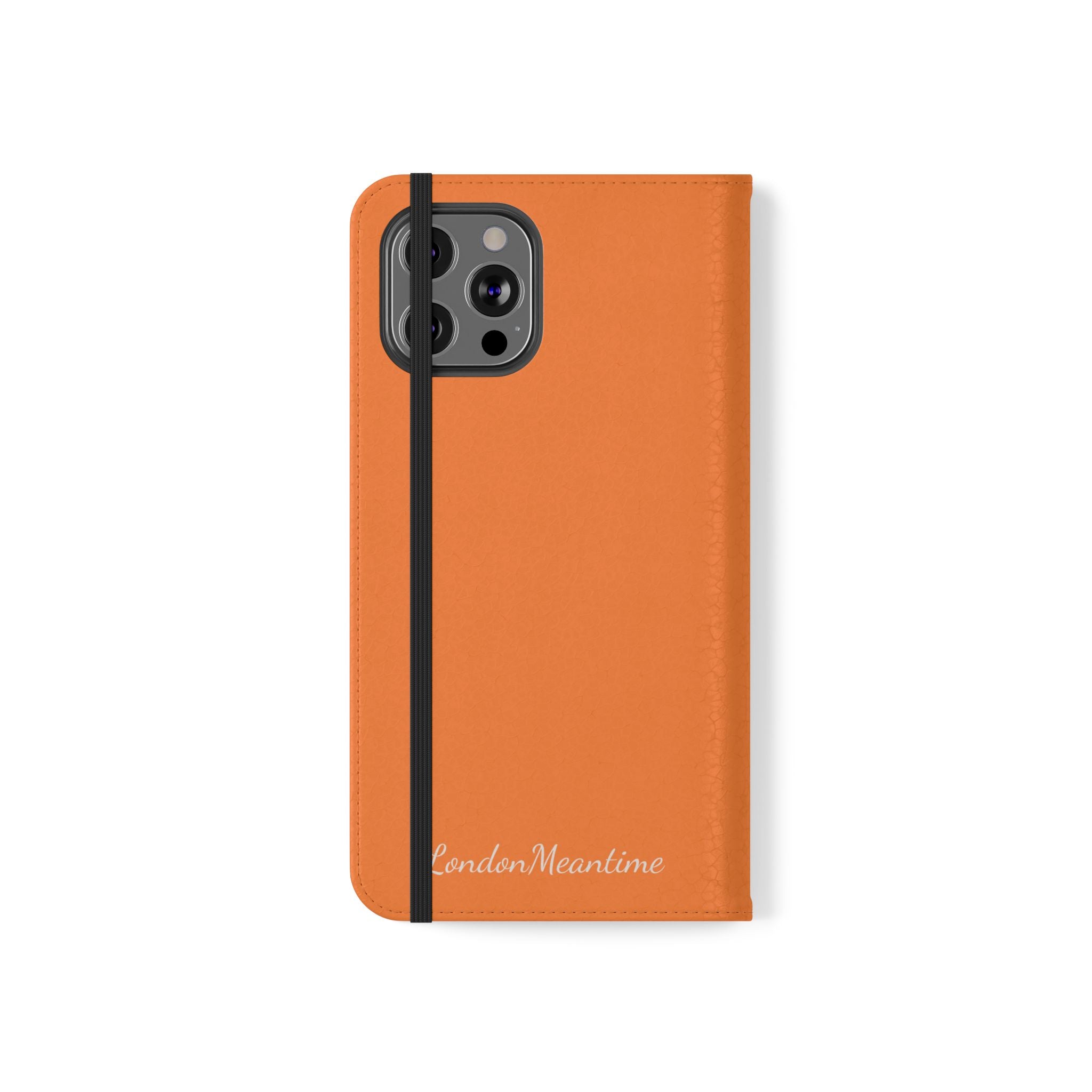Orange Wallet Phone Flip Case — Cardholder Folio Cover