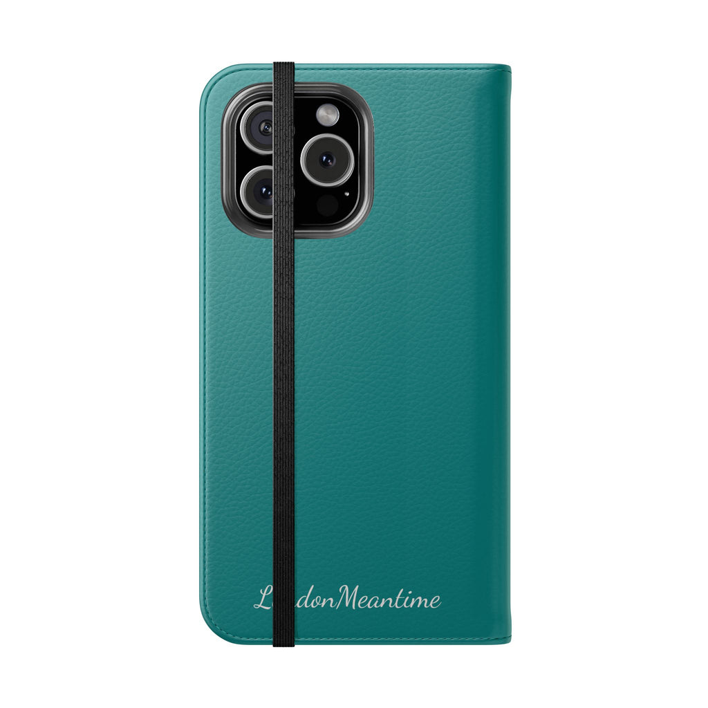 Teal Wallet Phone Flip Case — Cardholder Folio Cover
