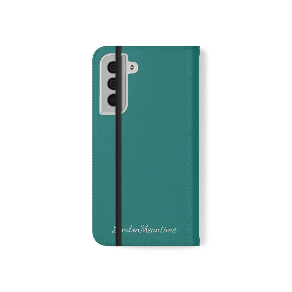 Teal Wallet Phone Flip Case — Cardholder Folio Cover