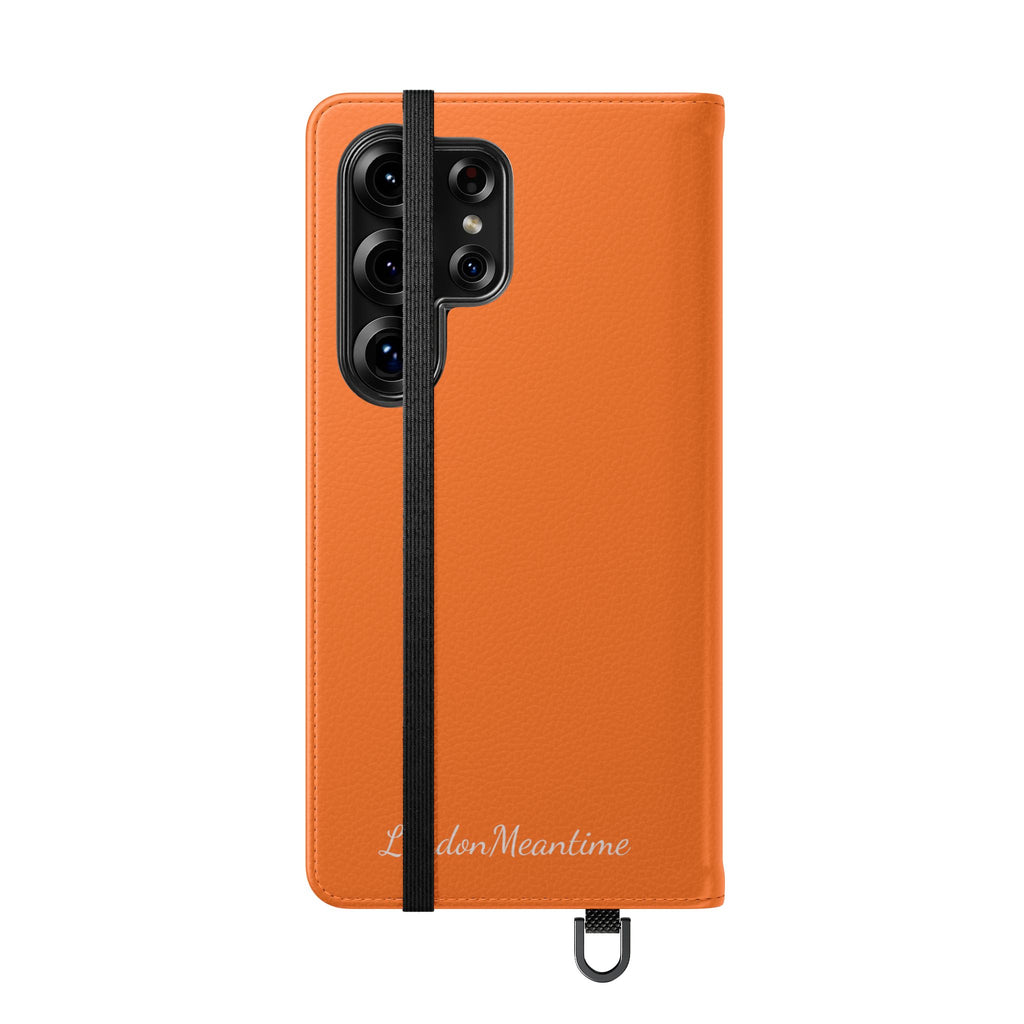 Orange Wallet Phone Flip Case — Cardholder Folio Cover