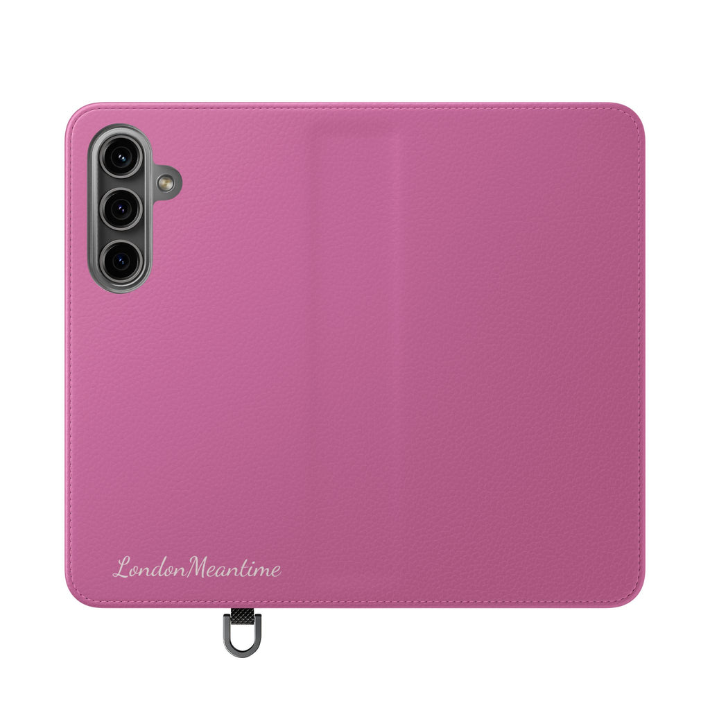 Pink Wallet Phone Flip Case — Cardholder Folio Cover