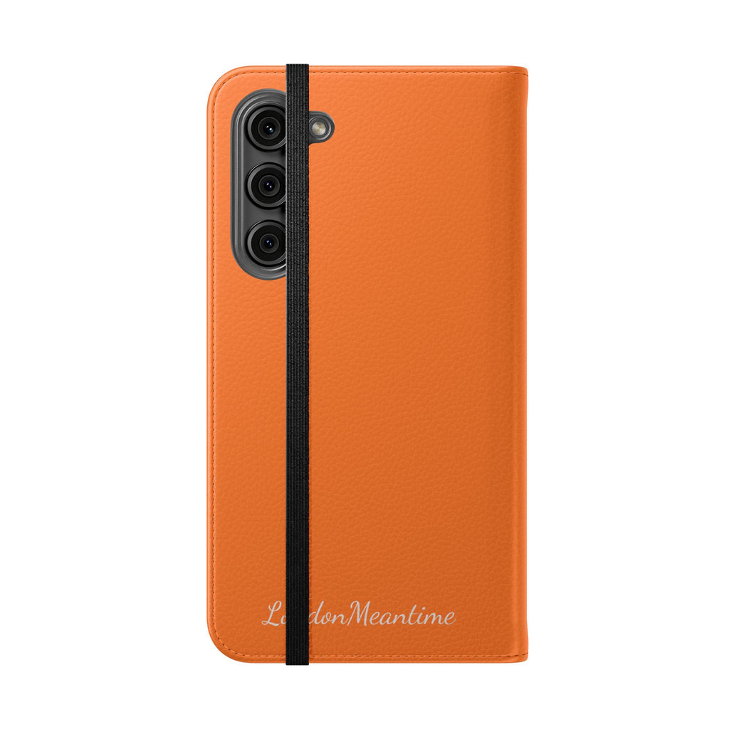 Orange Wallet Phone Flip Case — Cardholder Folio Cover