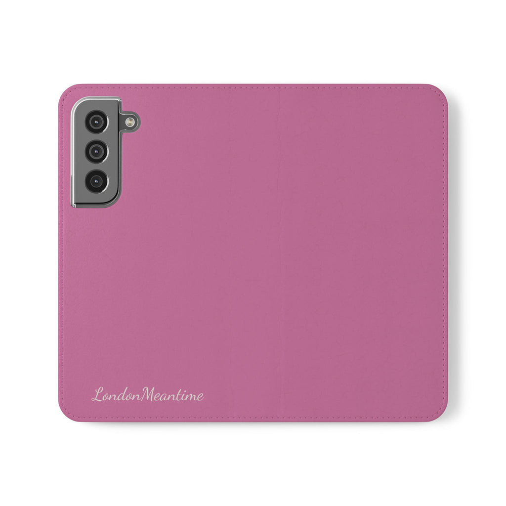 Pink Wallet Phone Flip Case — Cardholder Folio Cover