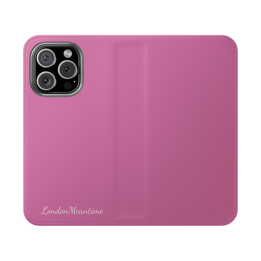 Pink Wallet Phone Flip Case — Cardholder Folio Cover