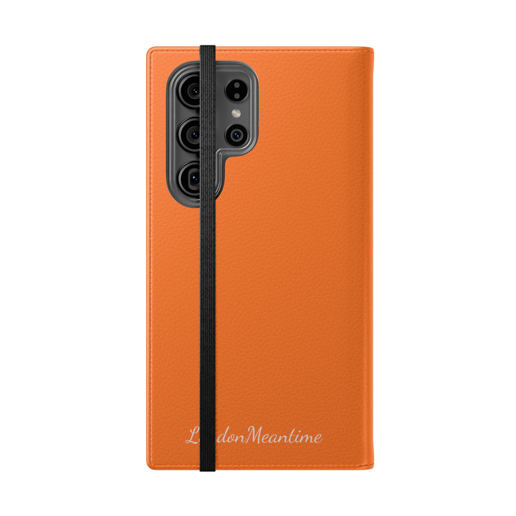 Orange Wallet Phone Flip Case — Cardholder Folio Cover