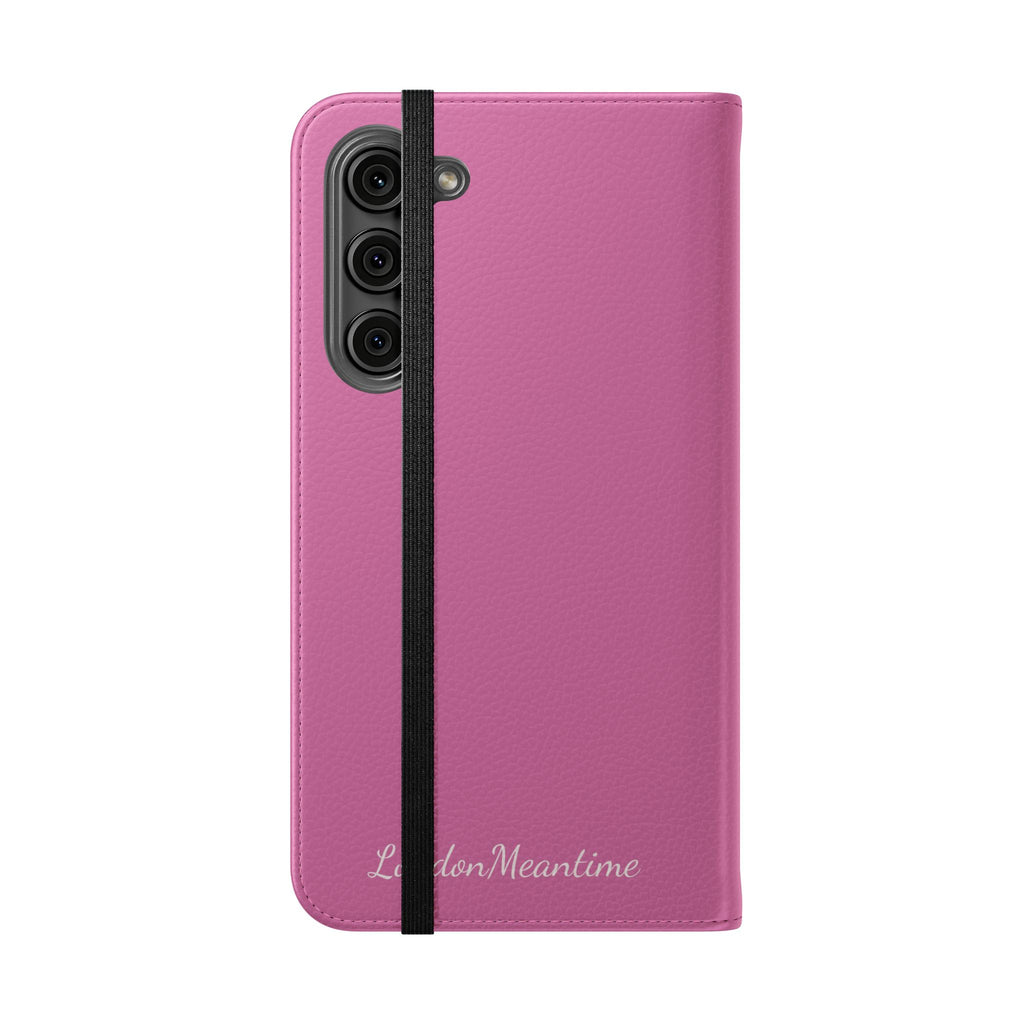 Pink Wallet Phone Flip Case — Cardholder Folio Cover