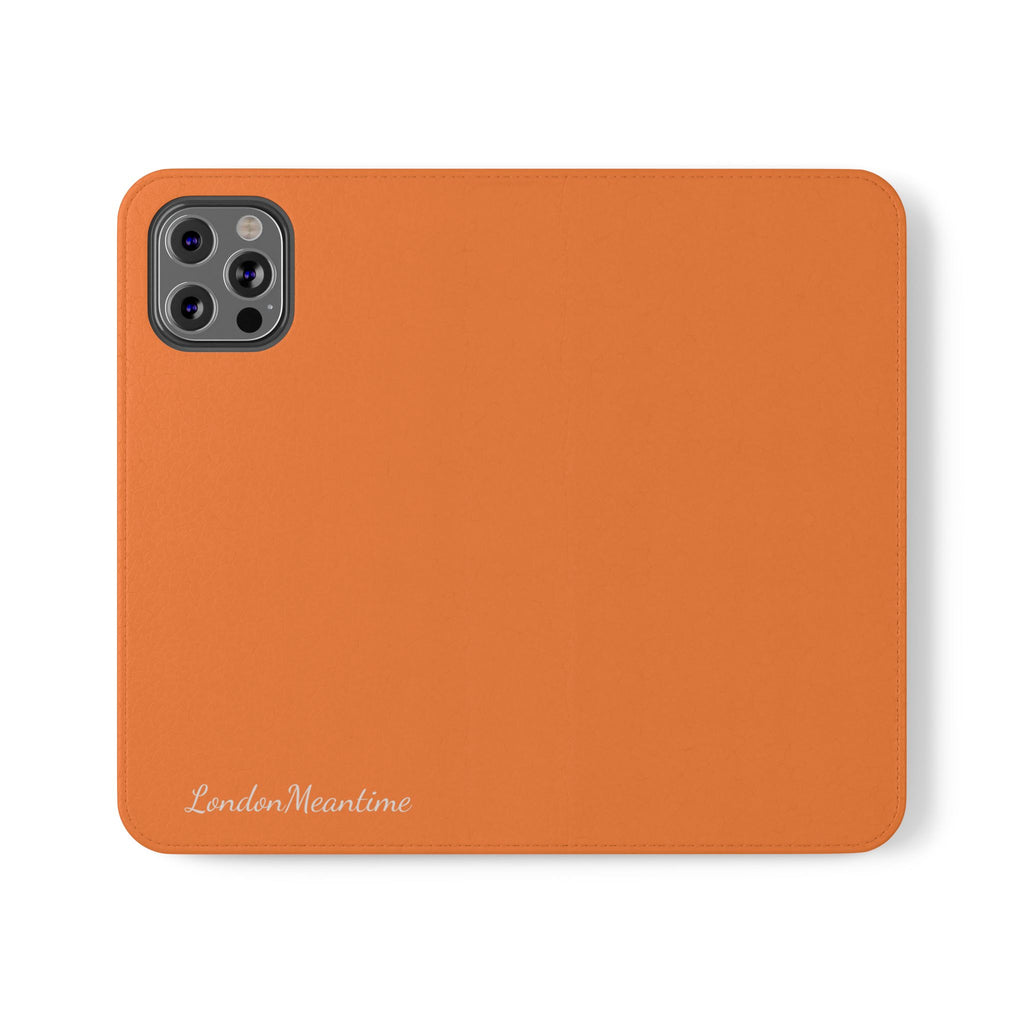 Orange Wallet Phone Flip Case — Cardholder Folio Cover