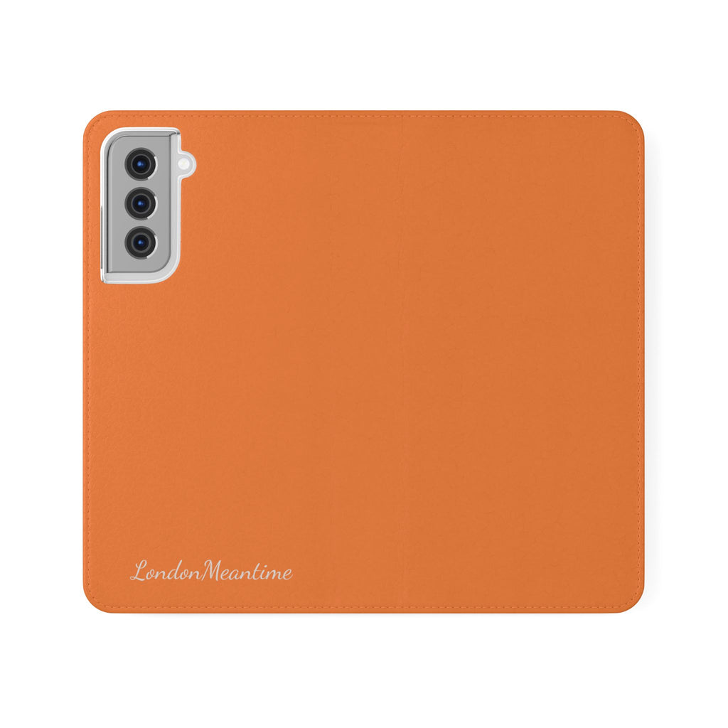 Orange Wallet Phone Flip Case — Cardholder Folio Cover