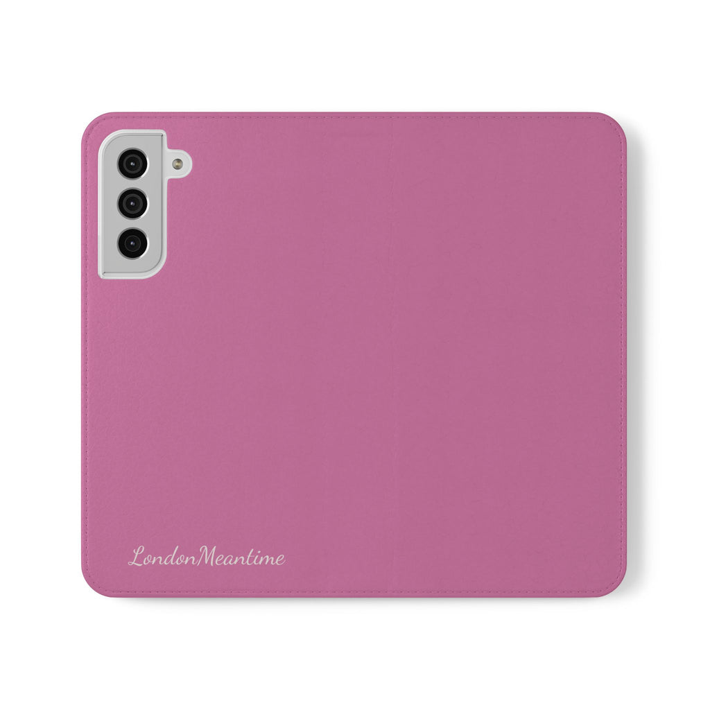Pink Wallet Phone Flip Case — Cardholder Folio Cover
