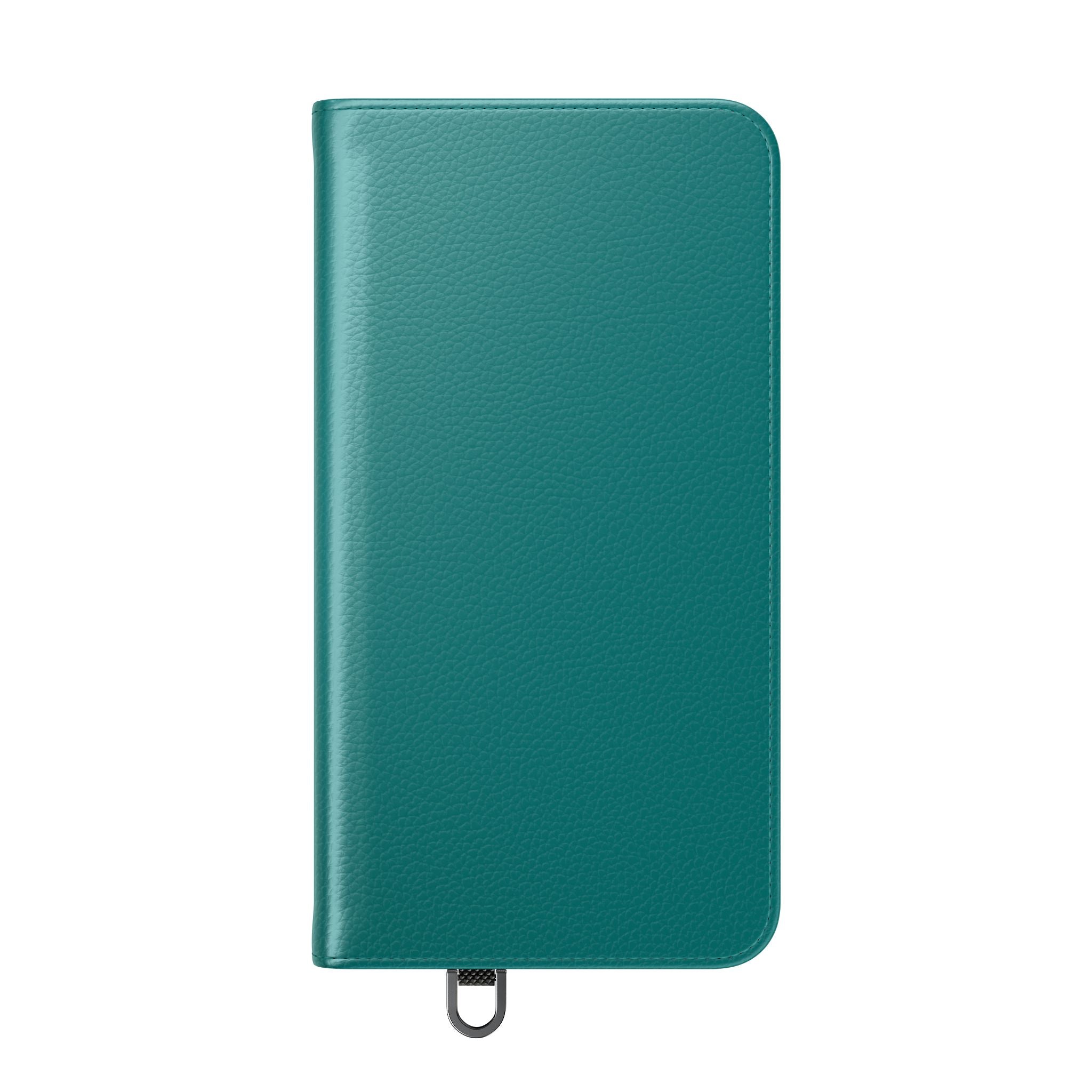 Teal Wallet Phone Flip Case — Cardholder Folio Cover